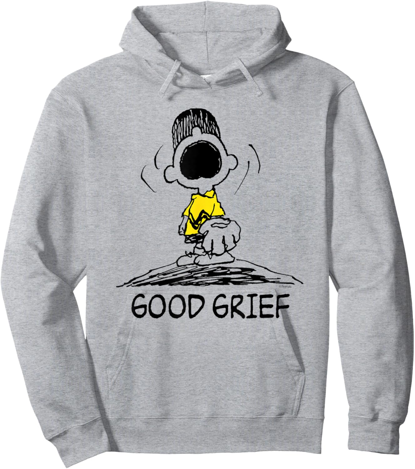 Peanuts - Charlie Brown Good Grief Baseball Mound Hoodie - Hoodie | Ash