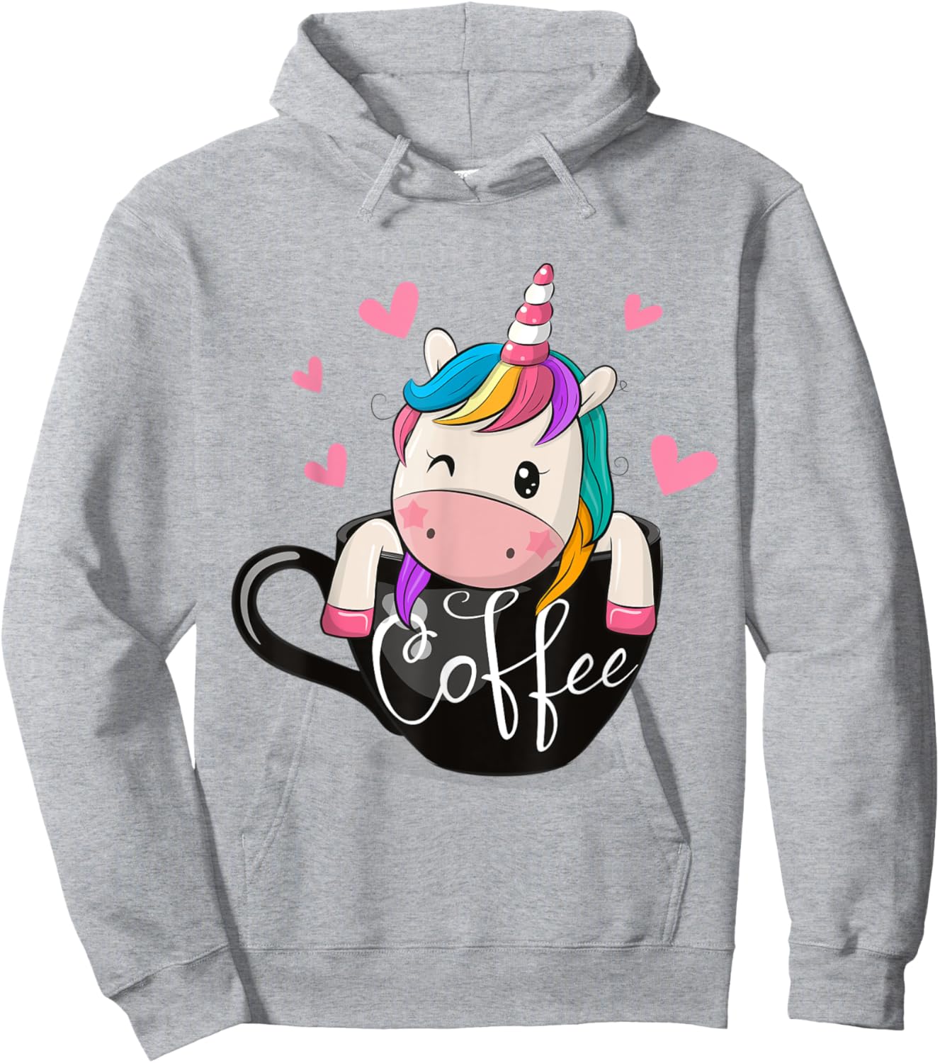 Coffee Drinker Gift Cute Unicorn Lover Coffee Humor Hoodie - Hoodie | Ash