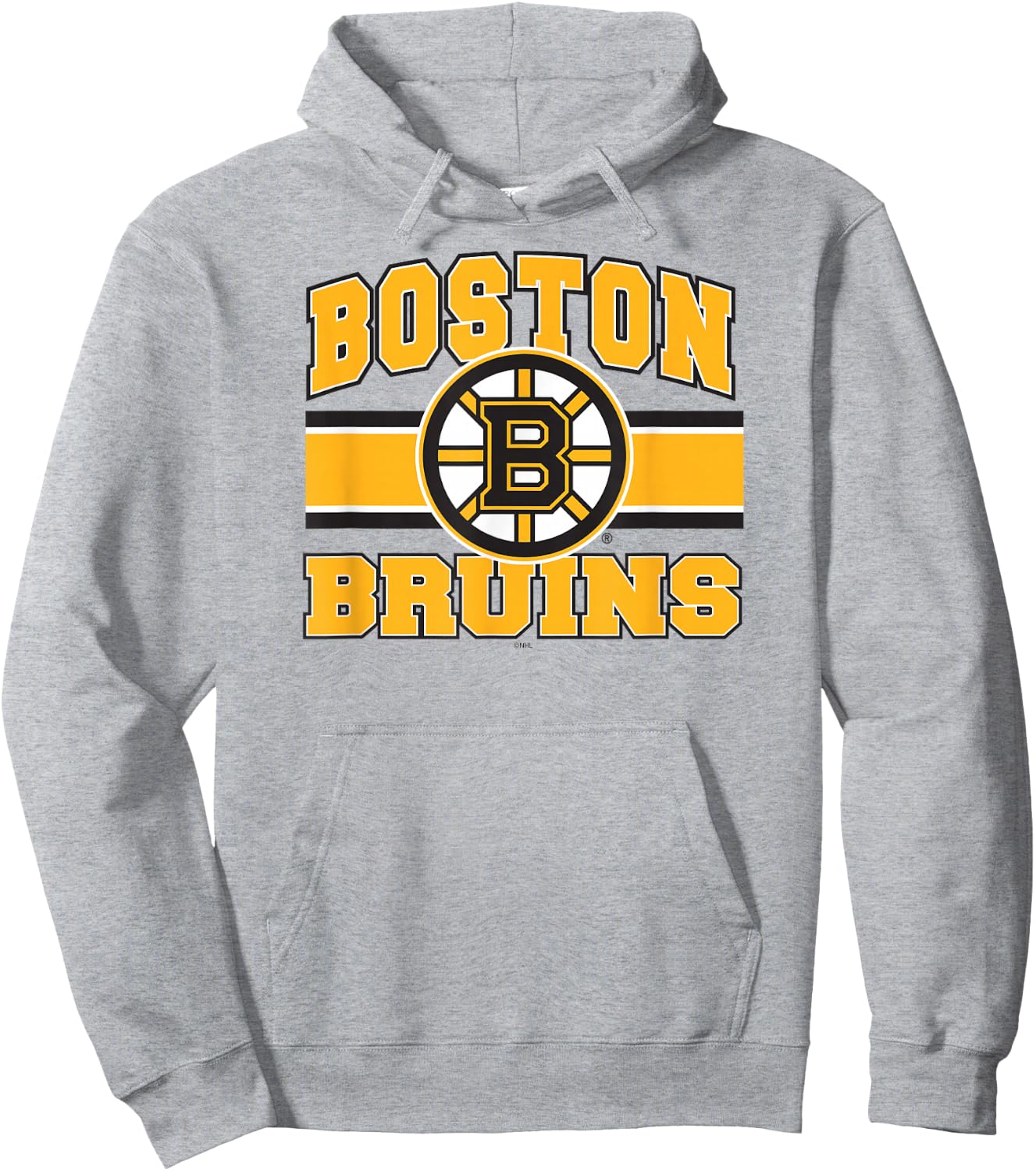Boston Bruins Stripe Gray Officially Licensed Hoodie - Hoodie | Ash