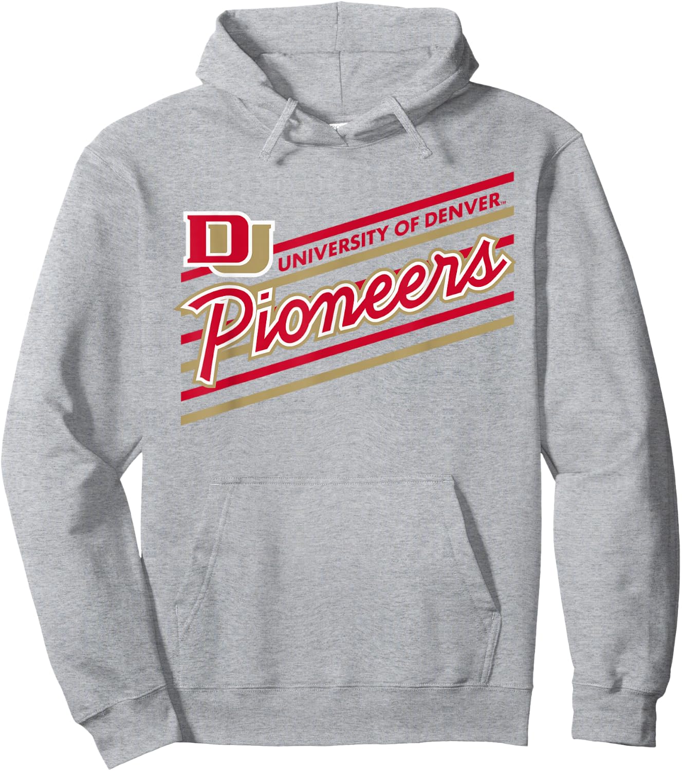 Denver Pioneers Retro Performer Gray Officially Licensed Hoodie - Hoodie | Ash