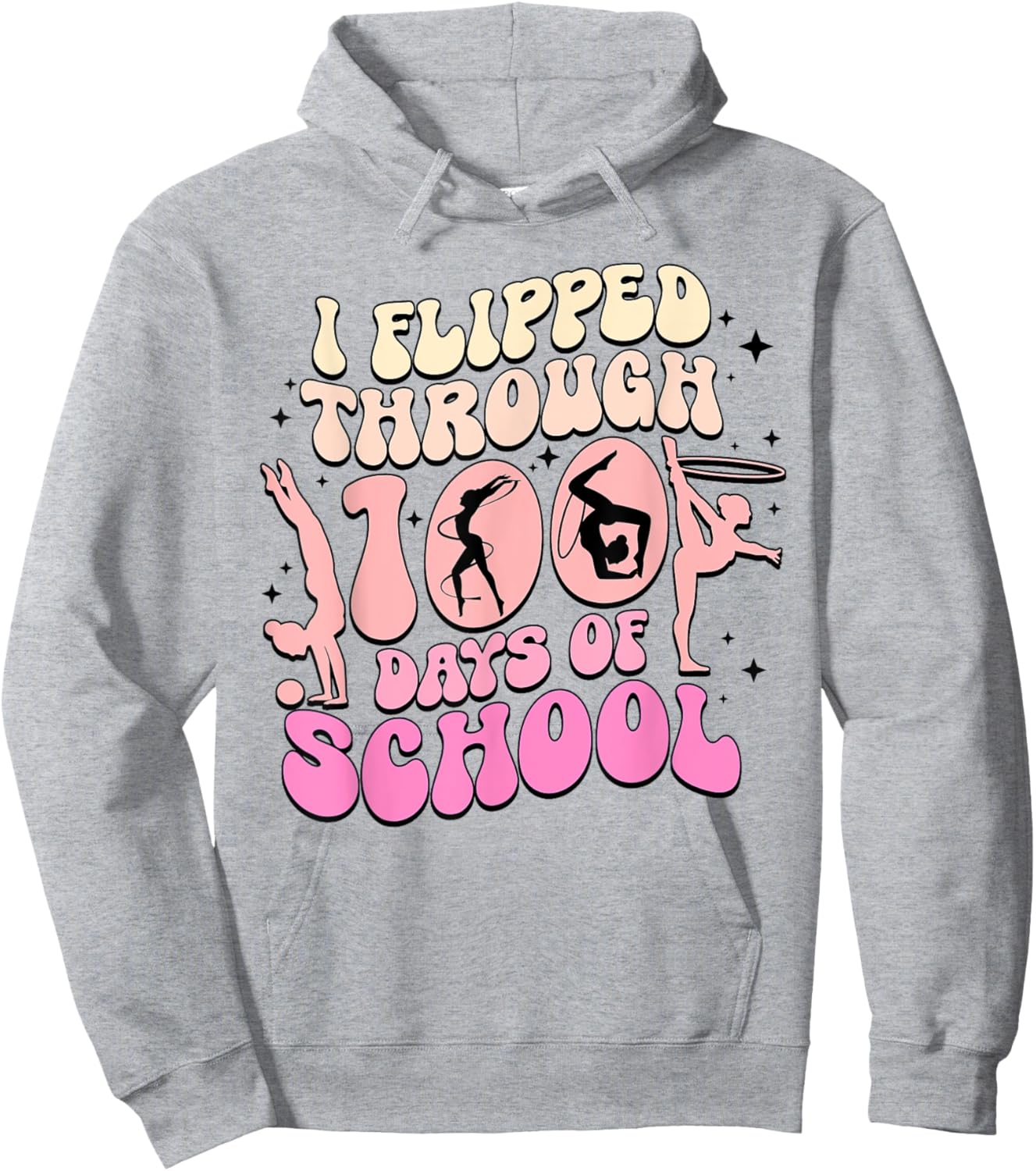 I Flipped Through 100 Days Of School Gymnastics Women Kids Hoodie - Hoodie | Ash