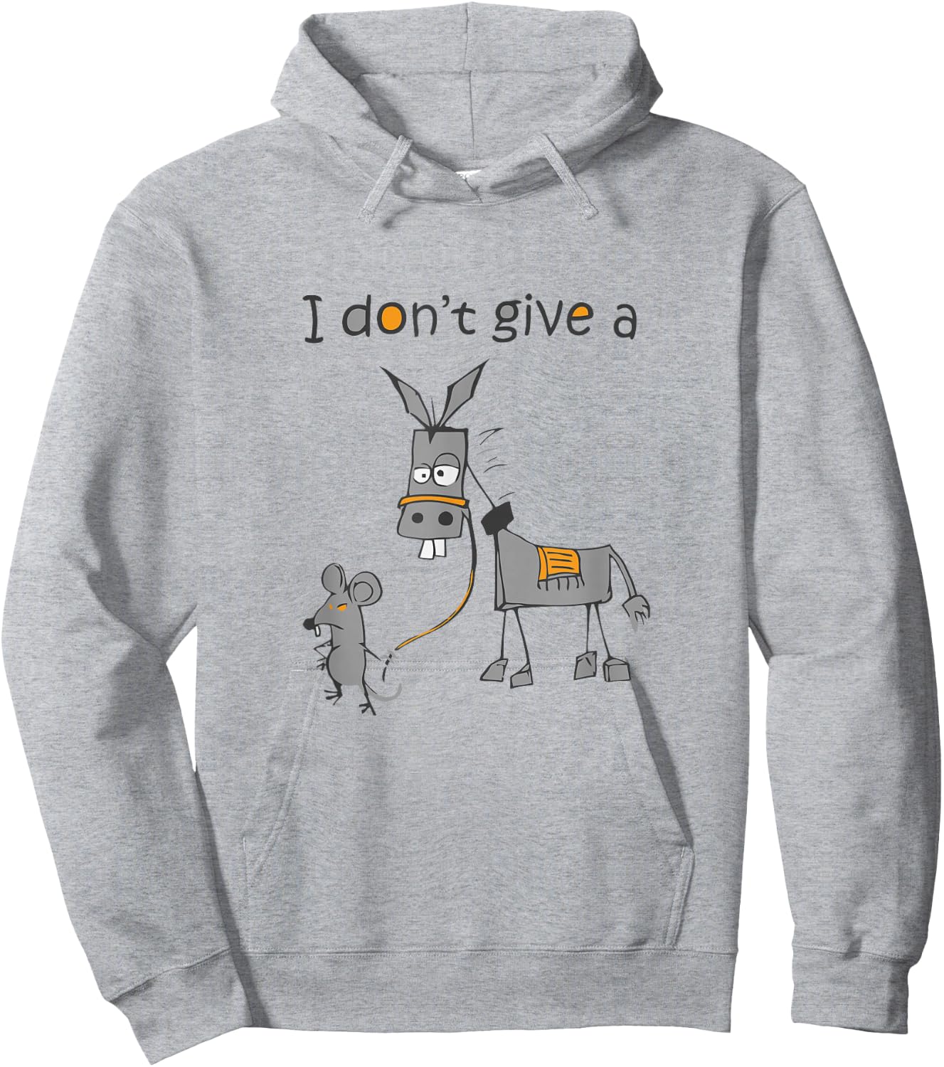 I Don't Give A Rat Ass Donkey And Mouse Walking Funny Hoodie - Hoodie | Ash