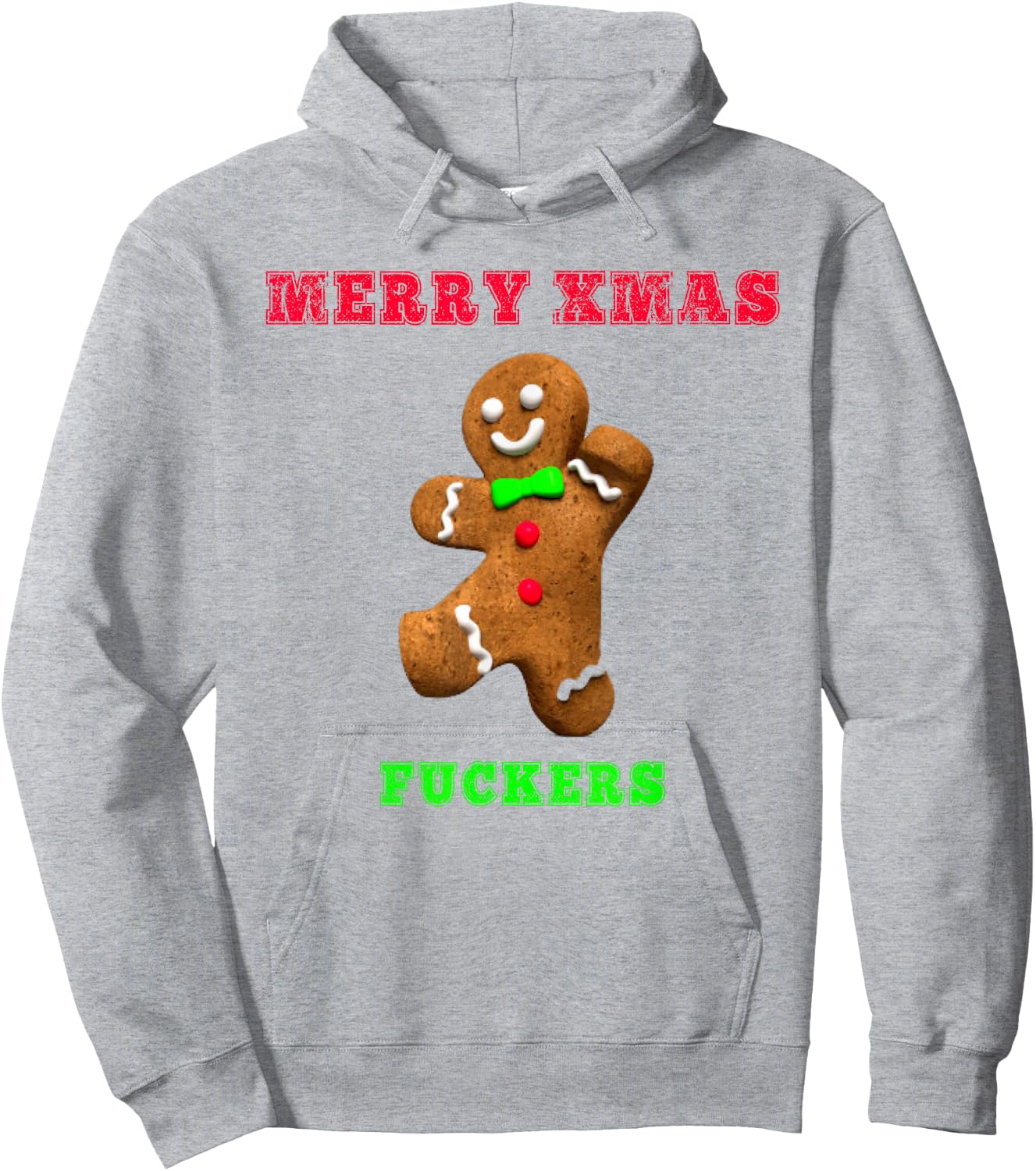 Merry Xmas Fuckers Funny Christmas Sweater Shirt Hoodie - Hoodie | Ash
