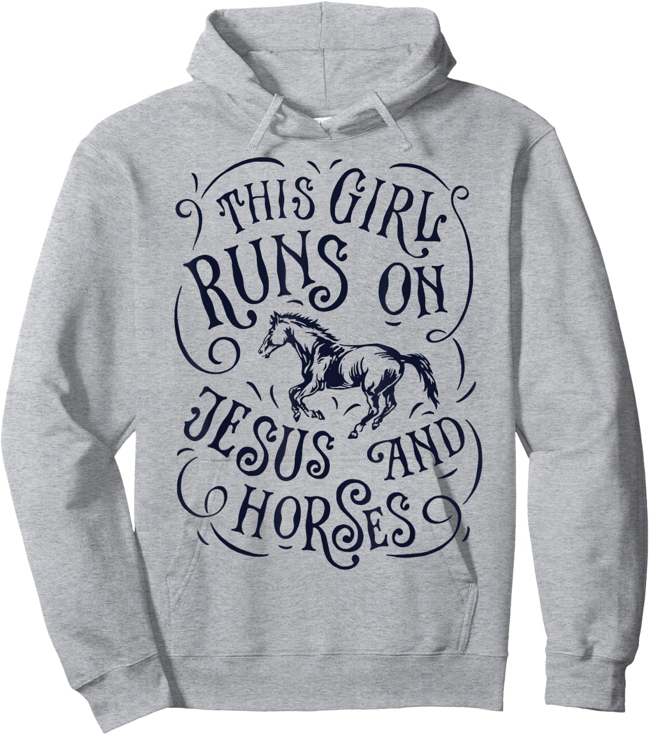 This Girl Runs On Jesus And Horses Horse Riding Hoodie - Hoodie | Ash