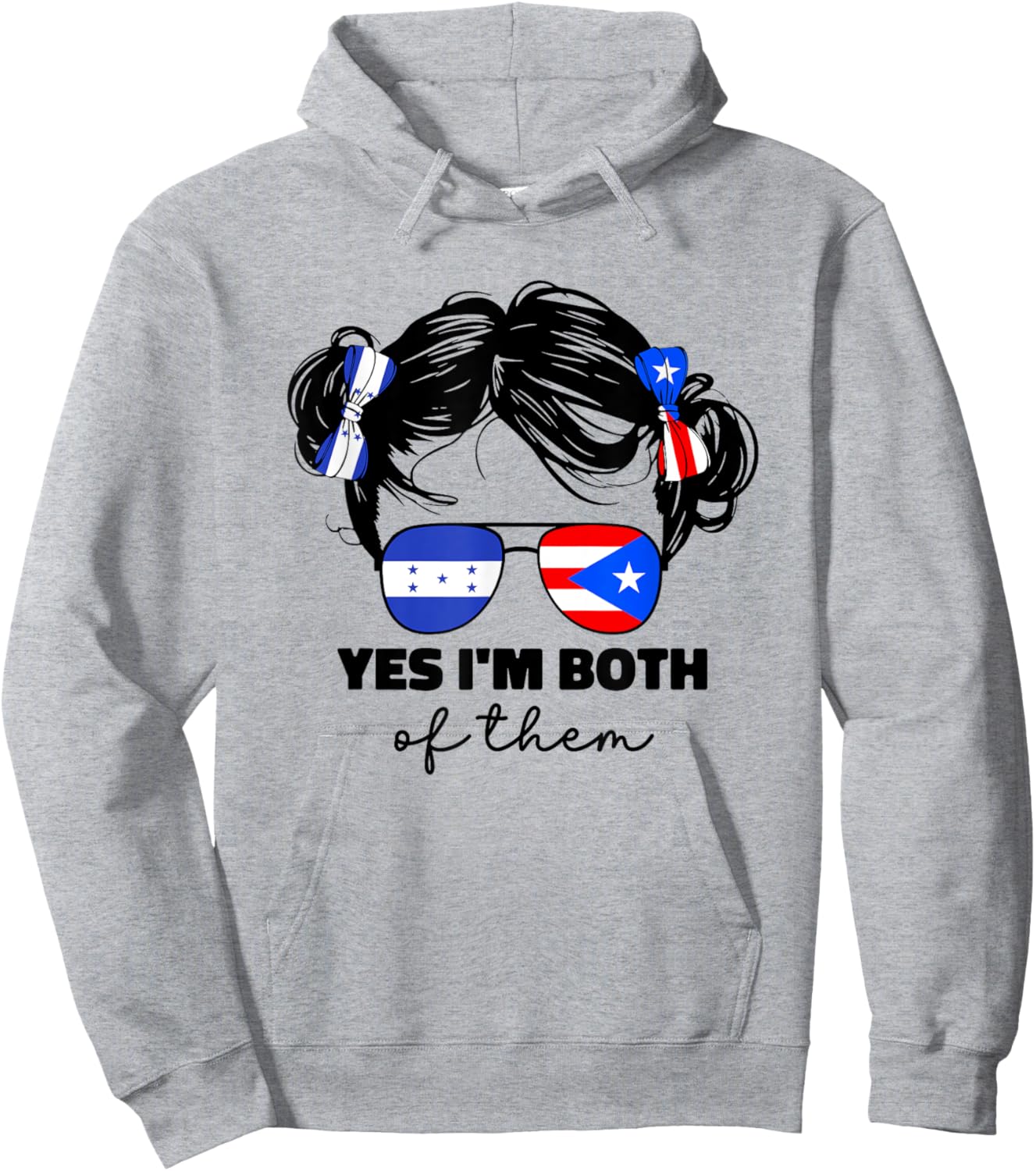 Half Honduran And Puerto Rican Rico Honduras Flag Kids Girl Hoodie - Hoodie | Ash