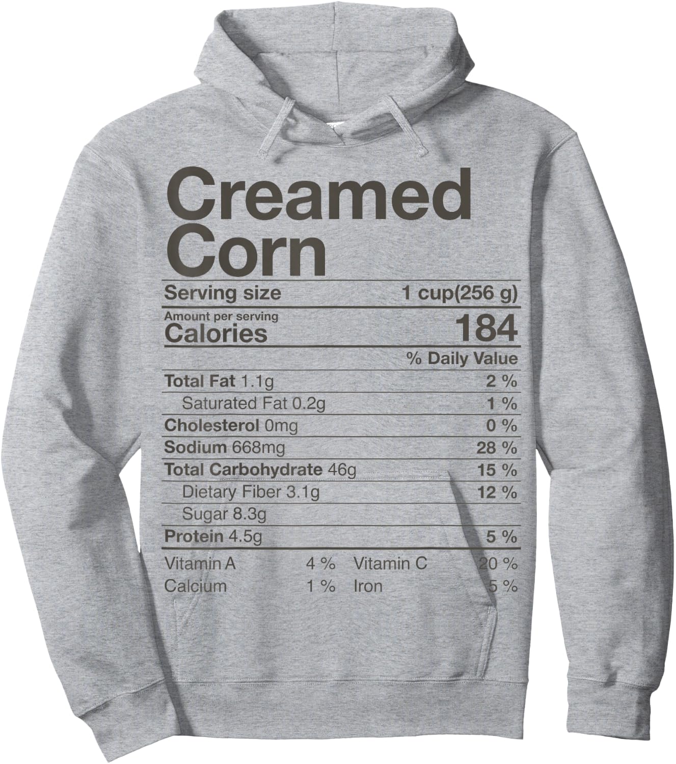 Creamed Corn Nutrition Facts Thanksgiving Gift Christmas Hoodie - Hoodie | Ash