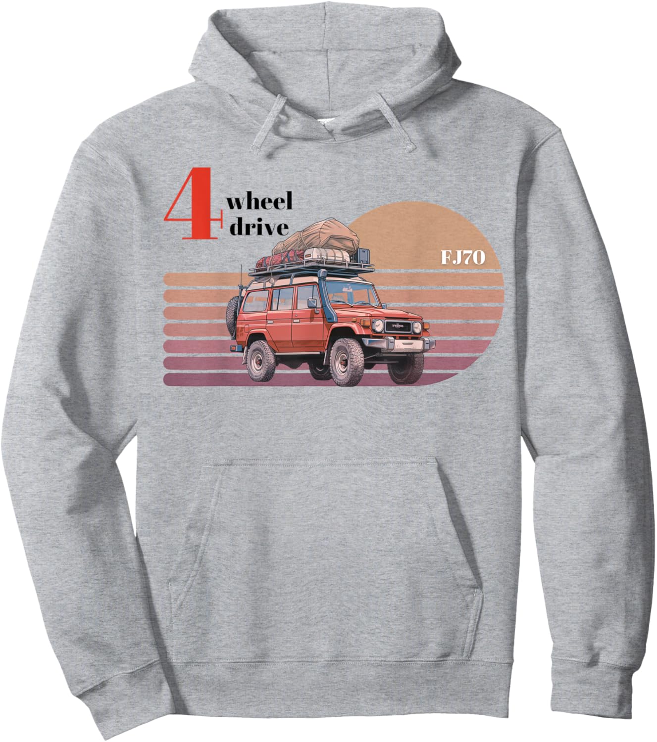 FJ70 4 Wheel drive 4x4 off road adventure Hoodie - Hoodie | Ash