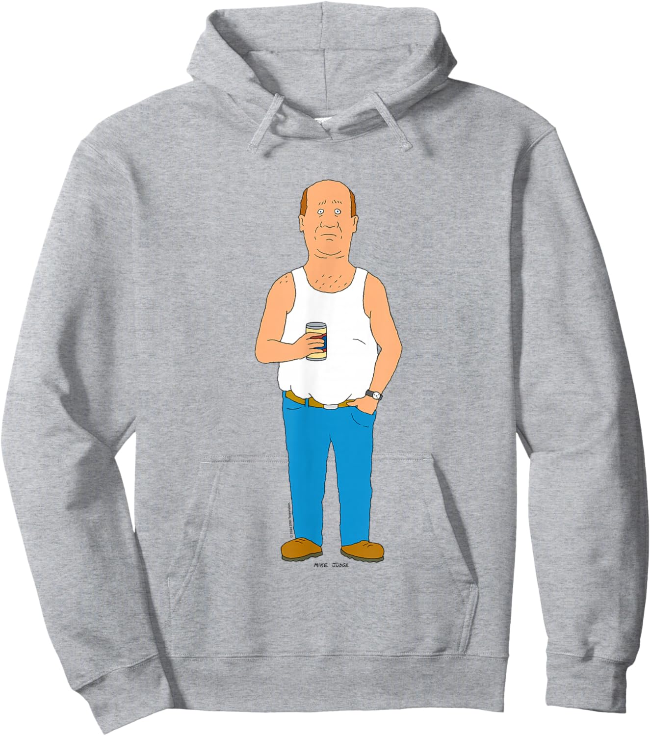 King Of The Hill Iconic Bill Dauterive Big Chest Portrait Hoodie - Hoodie | Ash