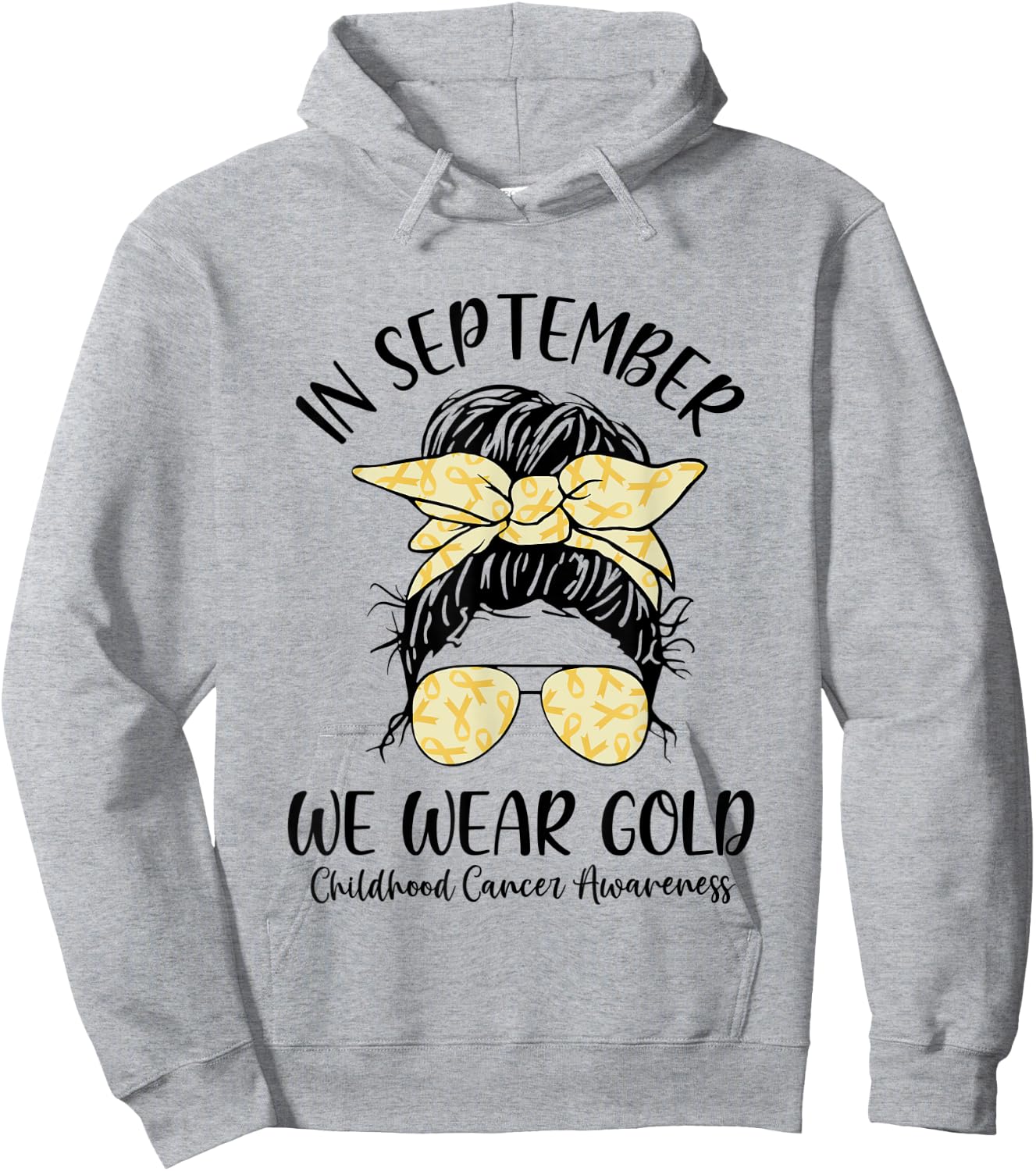 In September We Wear Gold Childhood Cancer Awareness Women Hoodie - Hoodie | Ash
