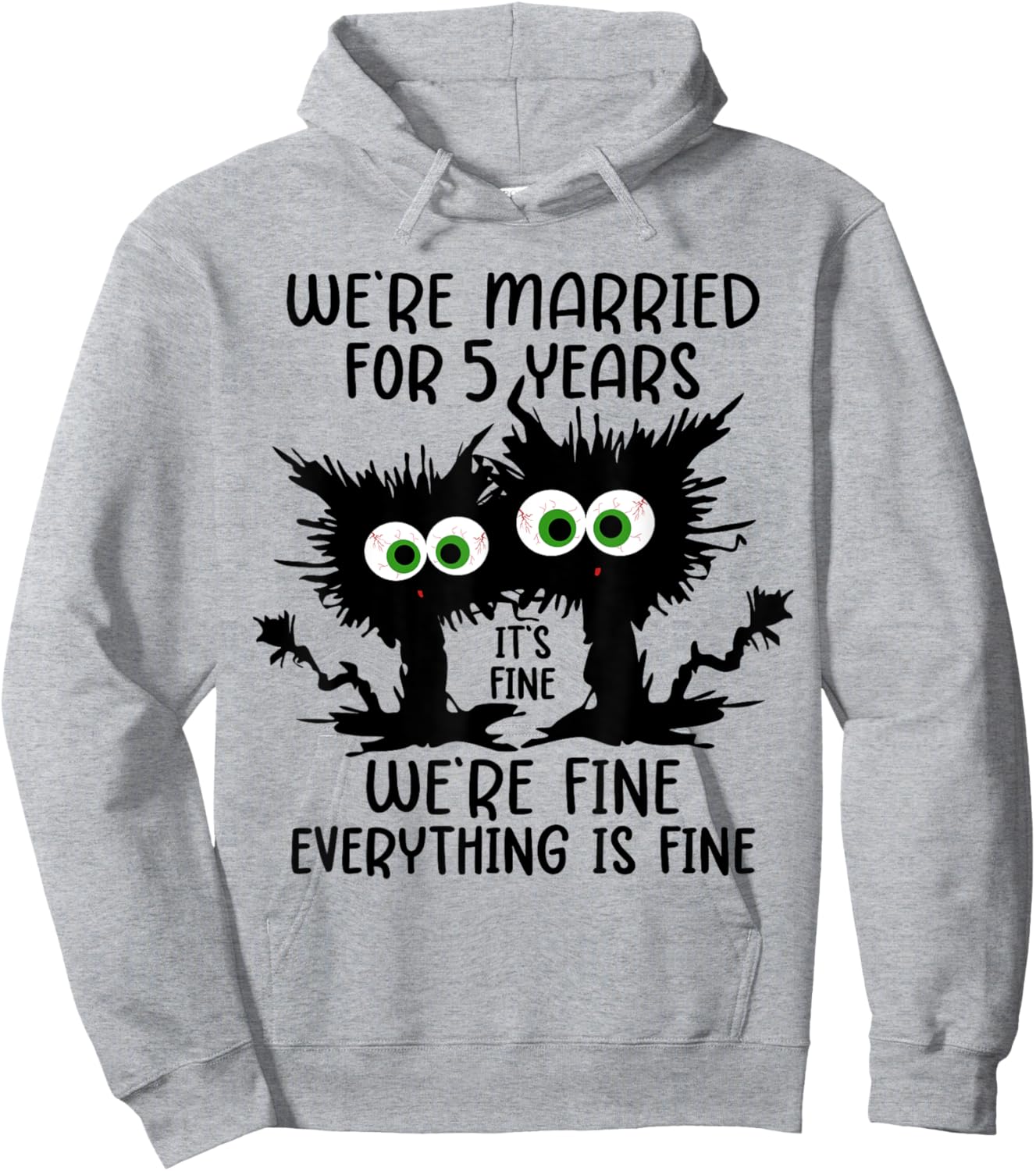 Wooden Wedding We're Married For 5 Years Hoodie - Hoodie | Ash