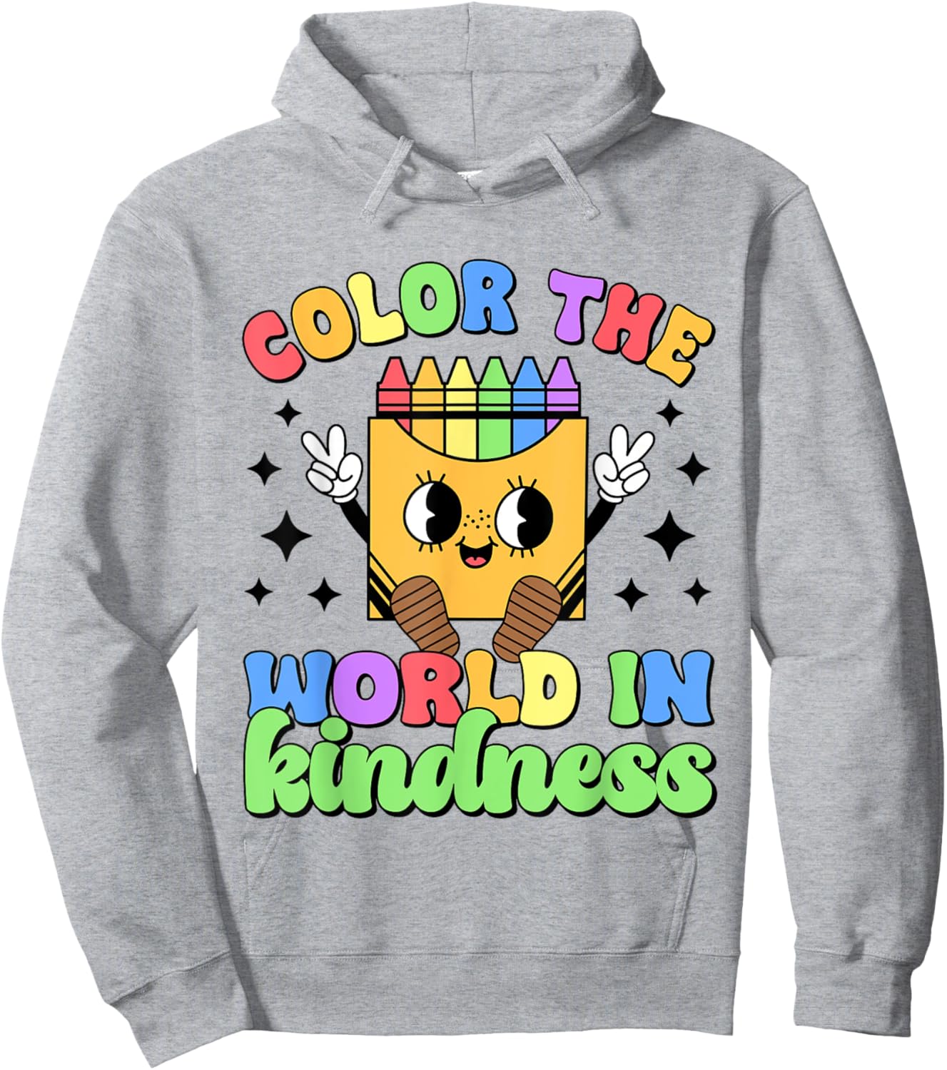 Teacher Back To School Color In Kindness Crayon Pencil Hoodie - Hoodie | Ash