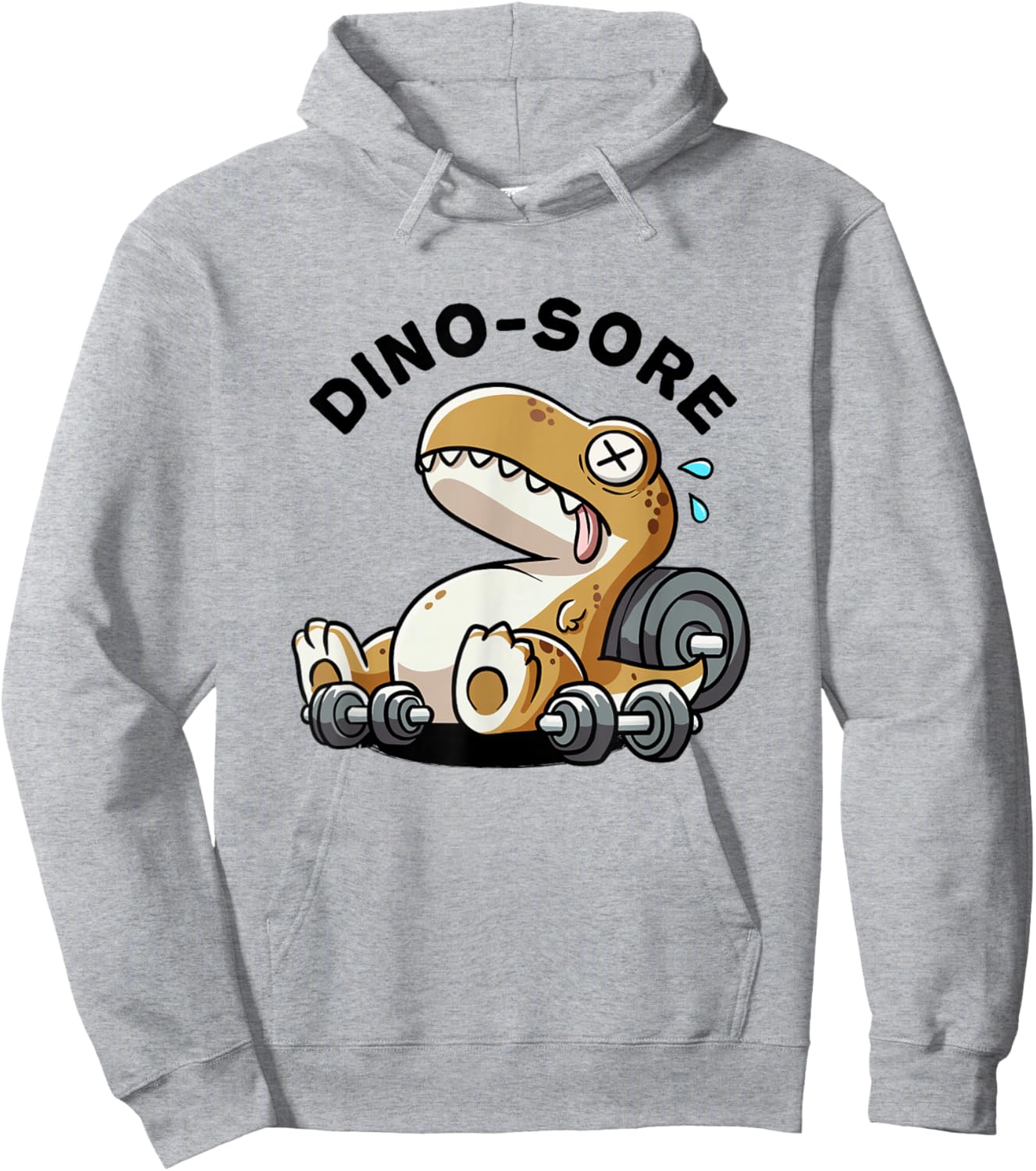 Dino Sore Dinosaurs Weightlift Workouts Gym Quotes Funny Gym Hoodie - Hoodie | Ash
