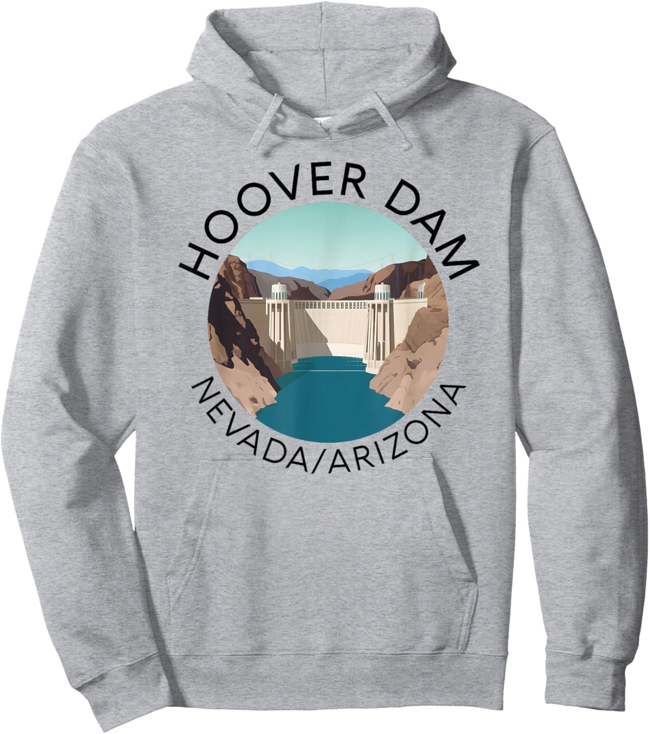 Hoover Dam Nevada Arizona Colorado River Engineering Vegas Hoodie - Hoodie | Ash