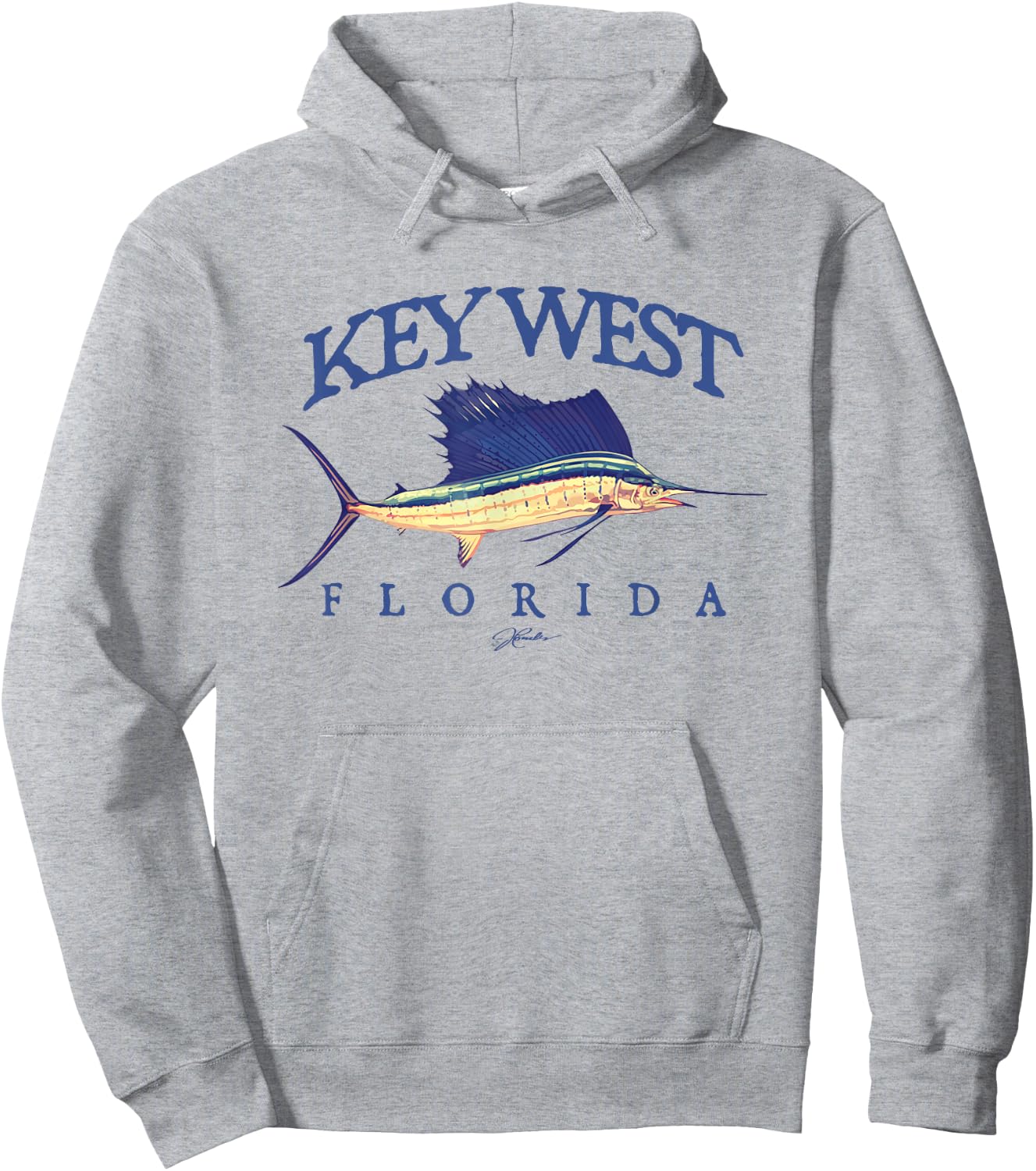 JCombs: Key West, FL, Vintage Sailfish Hoodie - Hoodie | Ash