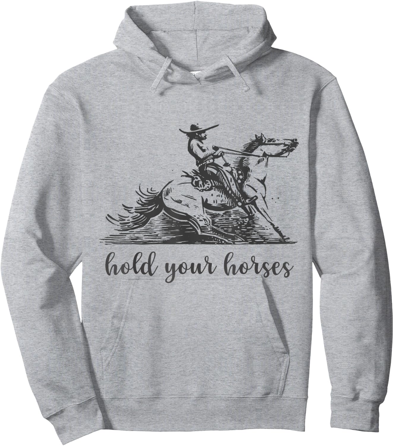 Hold Your Horses Women Funny Rodeo Vintage Cowboy Hoodie - Hoodie | Ash