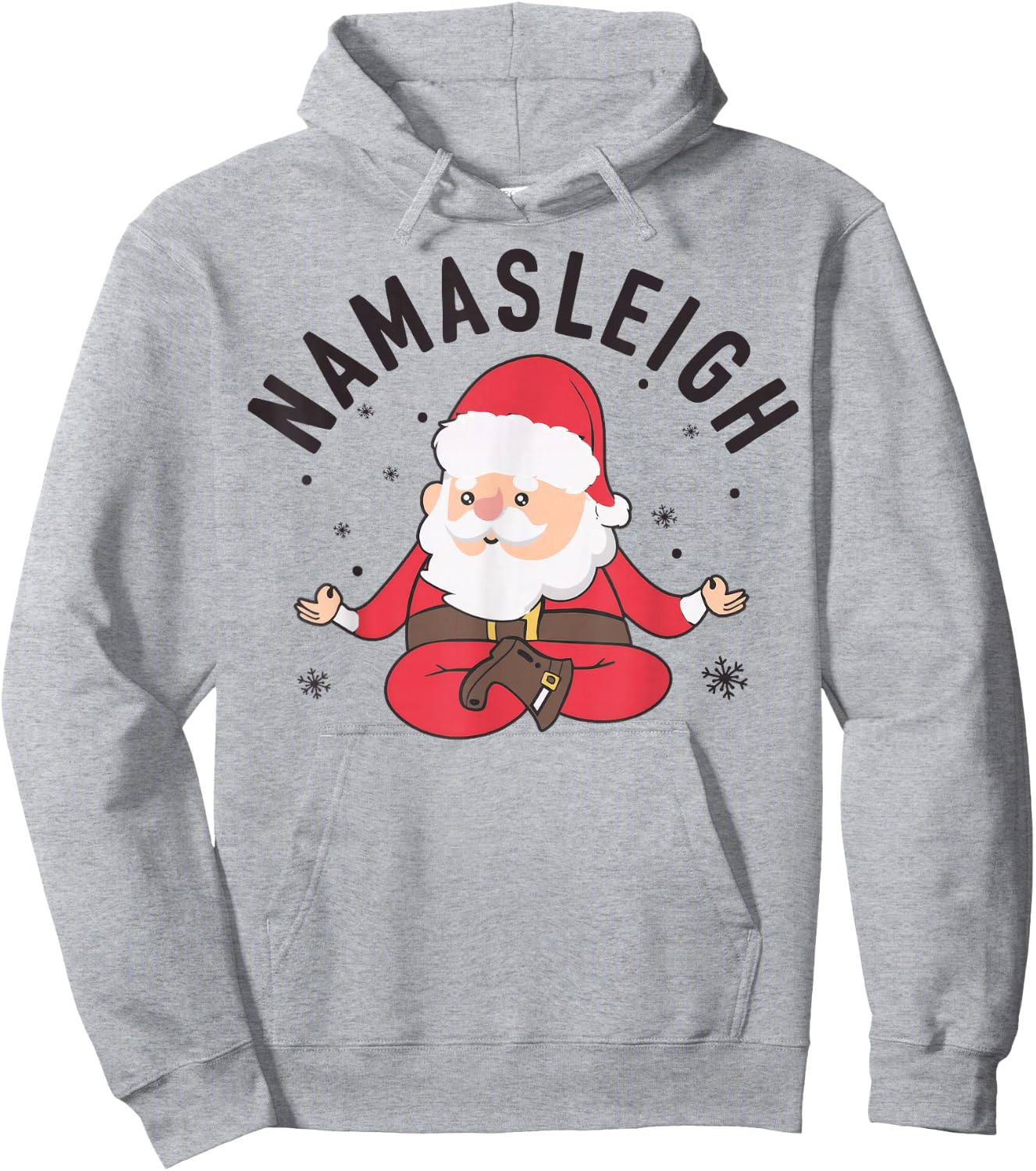 Santa Namasleigh Funny Santa Namaste Christmas Santa Yoga Hoodie - Hoodie | Ash