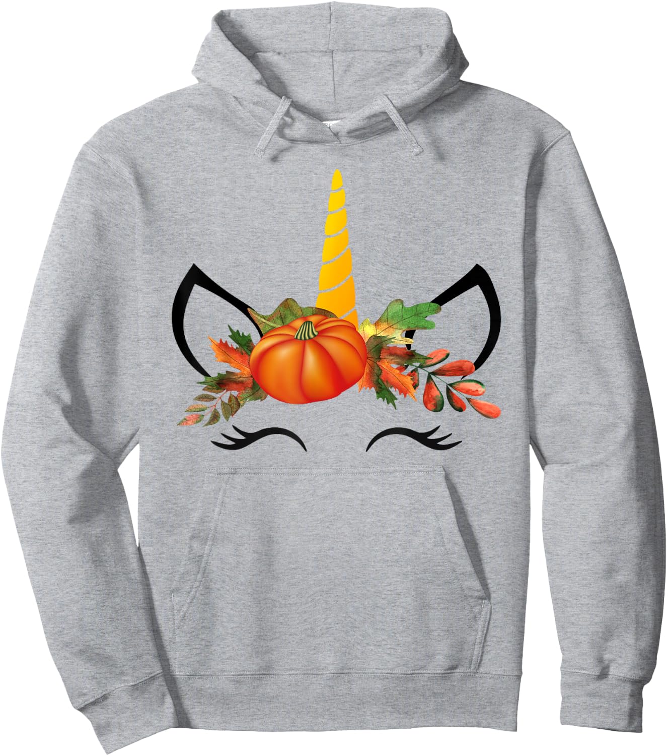 Cute Unicorn Pumpkin Shirts for Kids Halloween Thanksgiving Hoodie - Hoodie | Ash