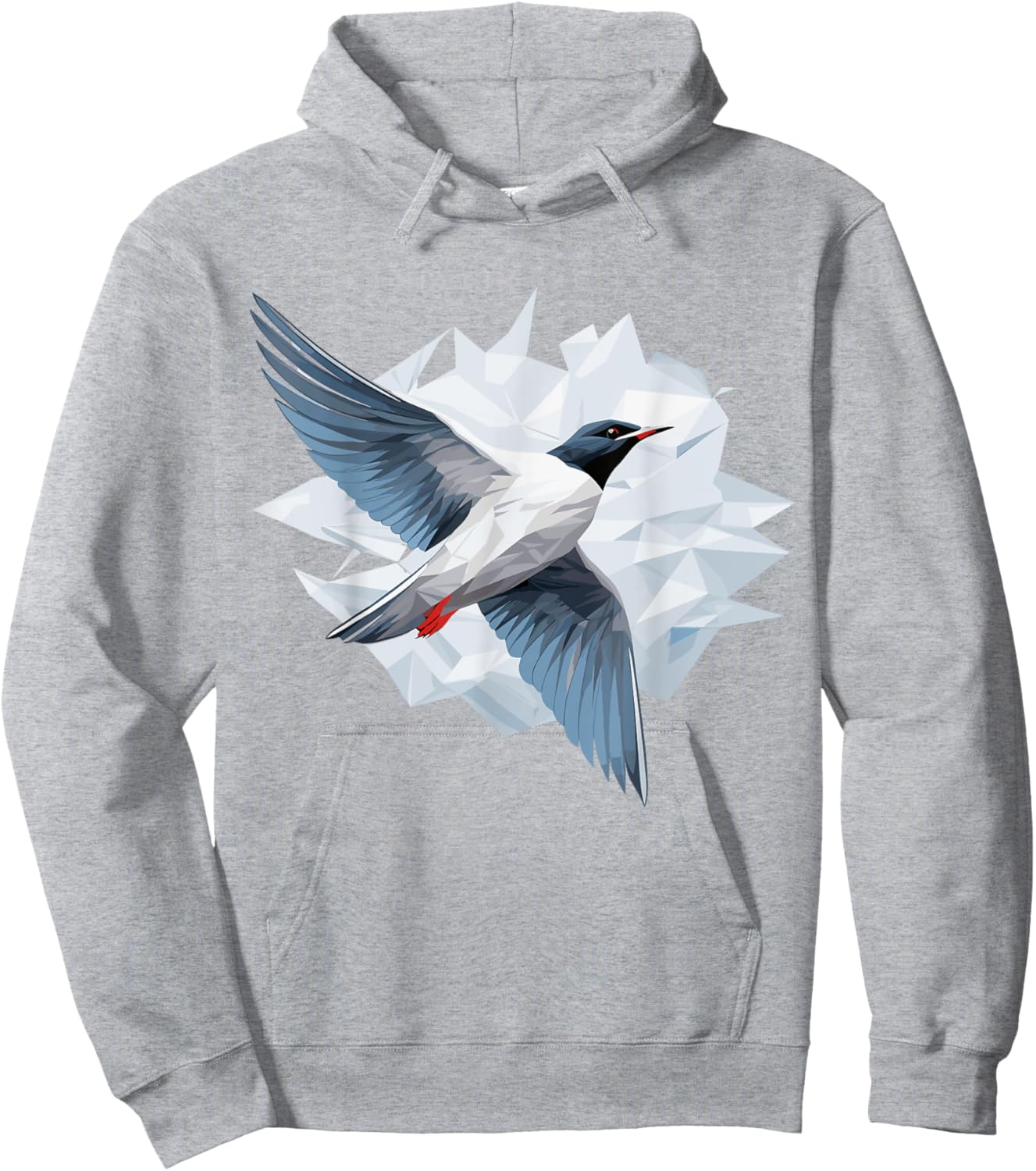 Arctic Tern Bird Geometric Patten Art, Cute Arctic Tern Love Hoodie - Hoodie | Ash