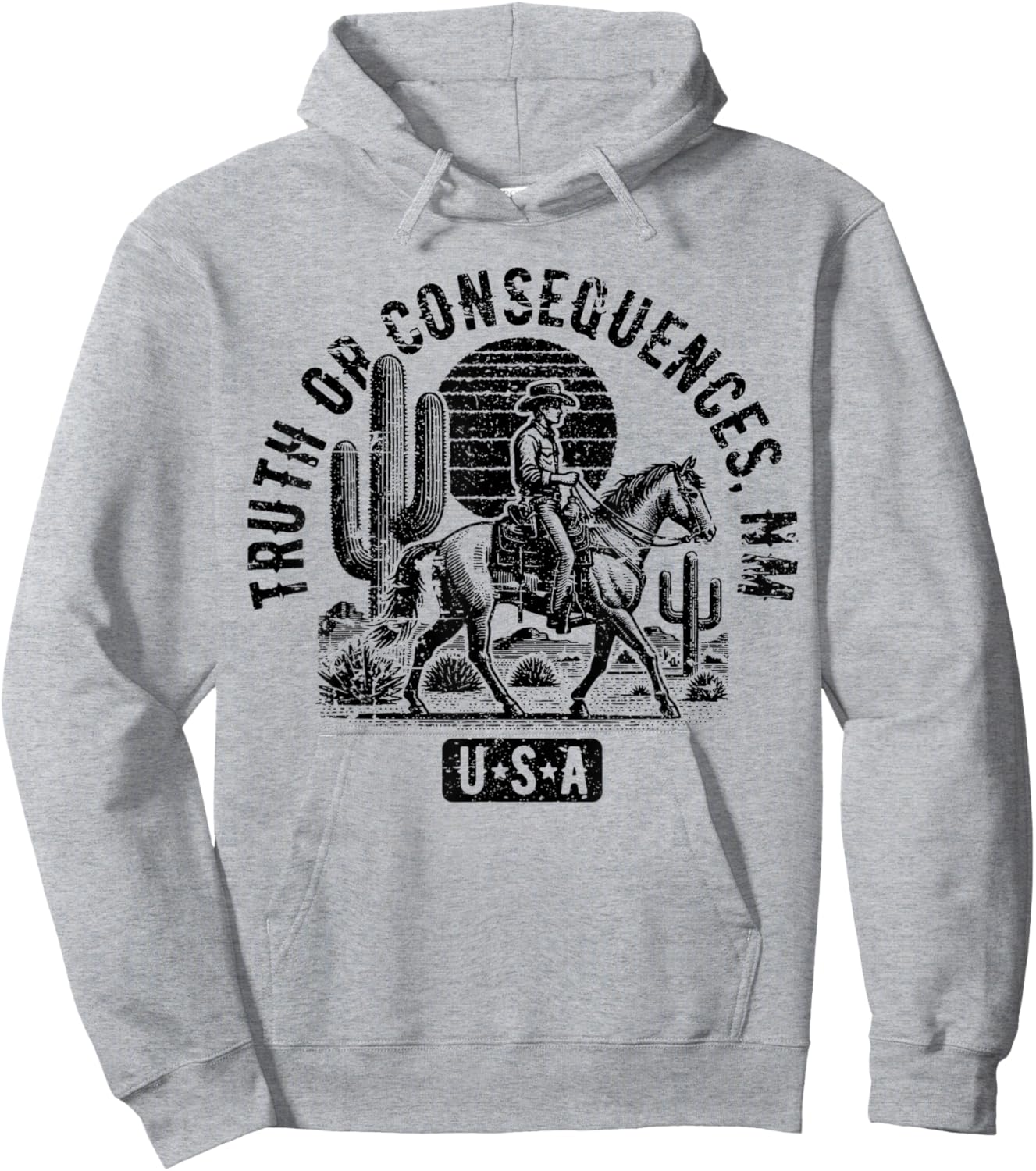 Truth or Consequences New Mexico USA Vintage Style Design Hoodie - Hoodie | Ash