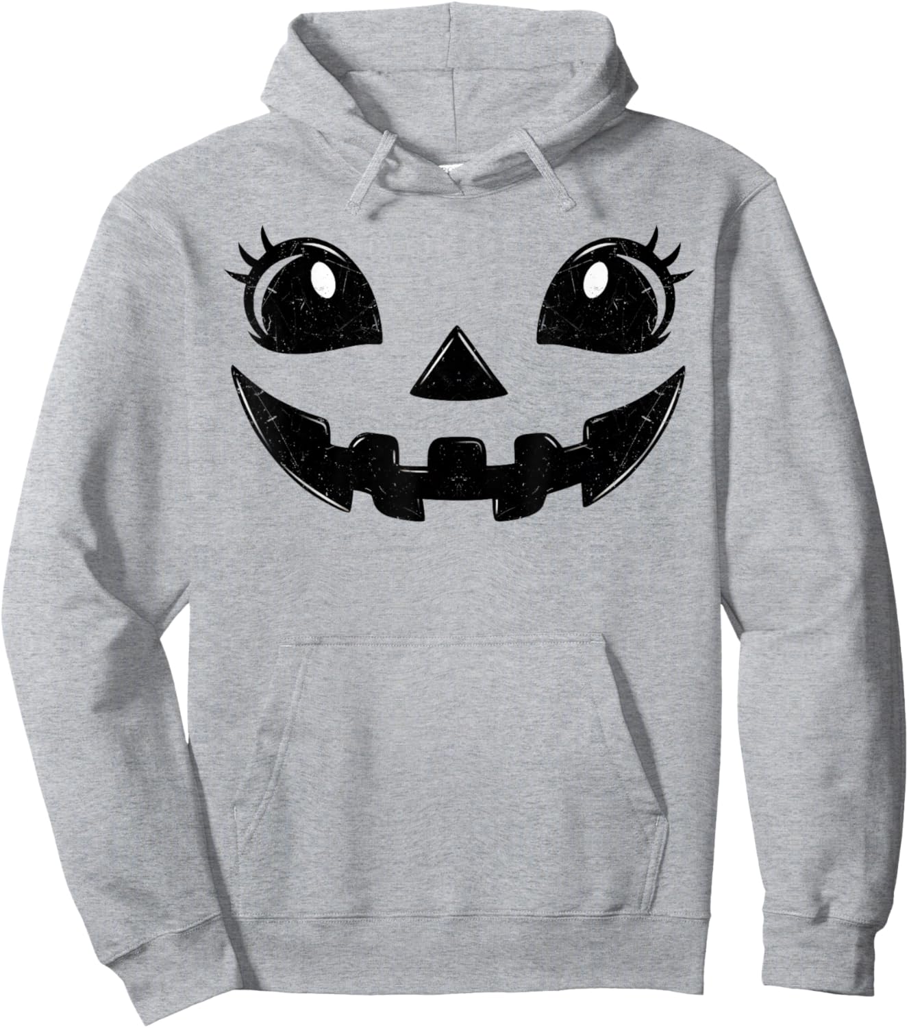 Jack O Lantern Face Pumpkin Eyelashes Hallowen Costume Funny Hoodie - Hoodie | Ash