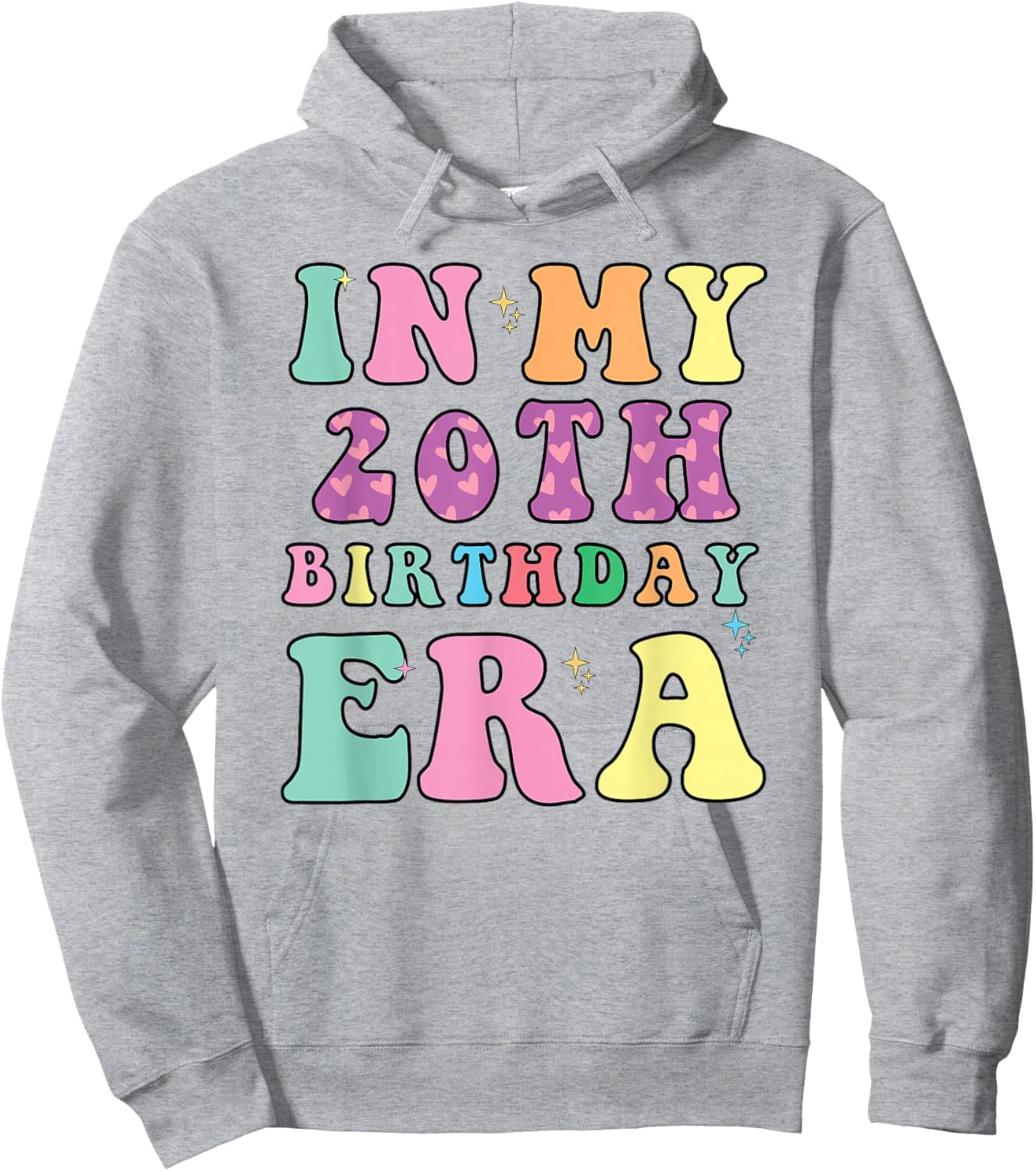 In My 20th Birthday Era Groovy Retro 20 Years Old Birthday Hoodie - Hoodie | Ash