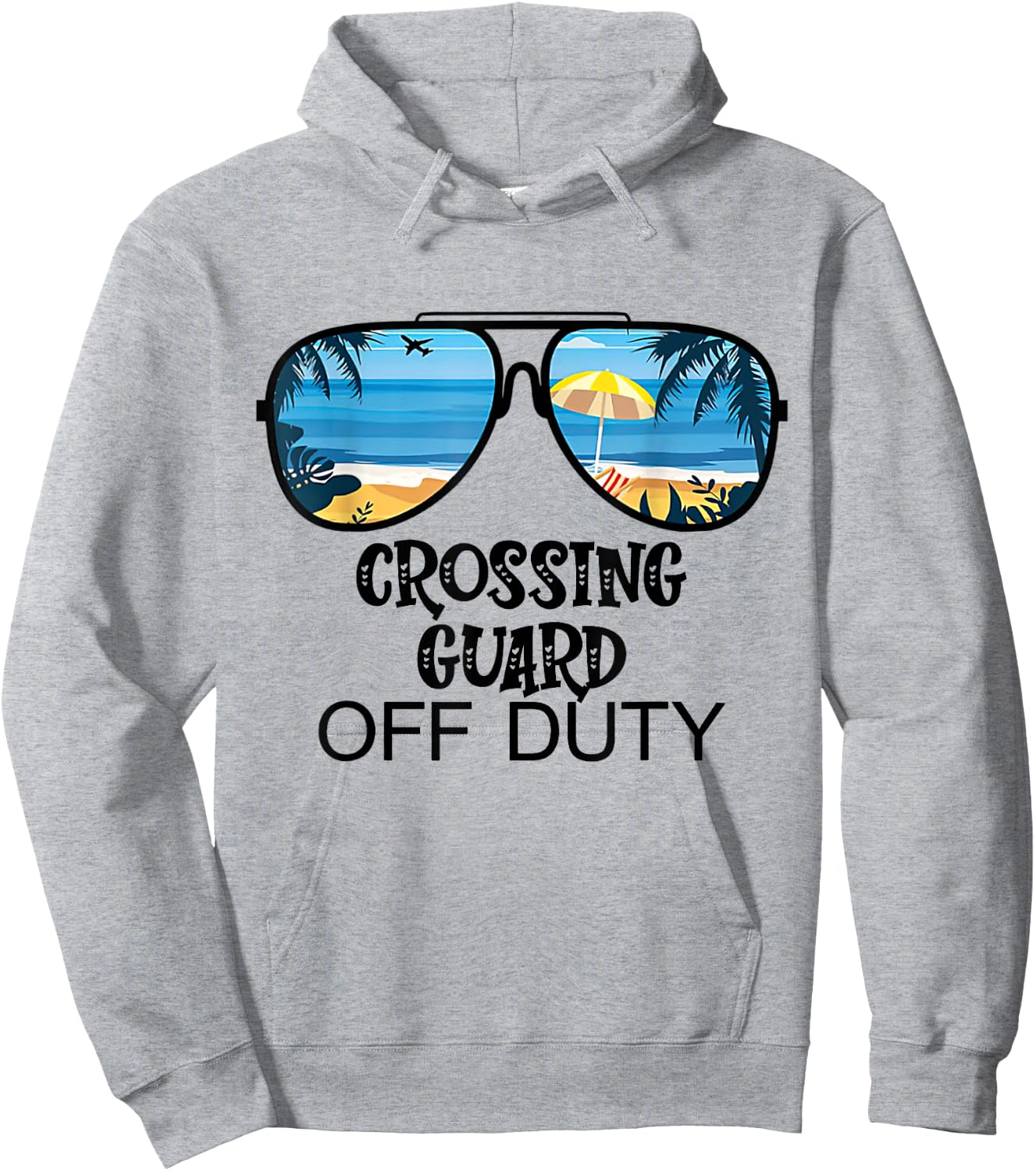Teacher Off Duty Hello Summer Crossing Guard Glasses Hawaii Men Women Kids Hoodie - Hoodie | Ash
