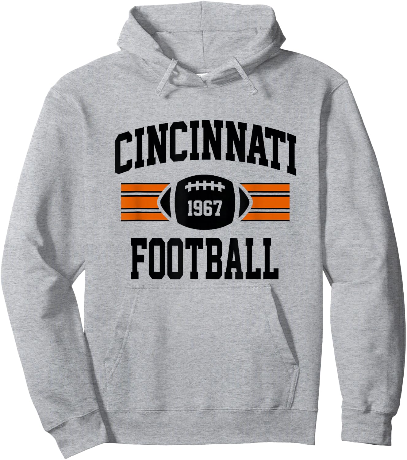 Cincinnati Football Athletic Vintage Sports Team Fan Hoodie - Hoodie | Ash