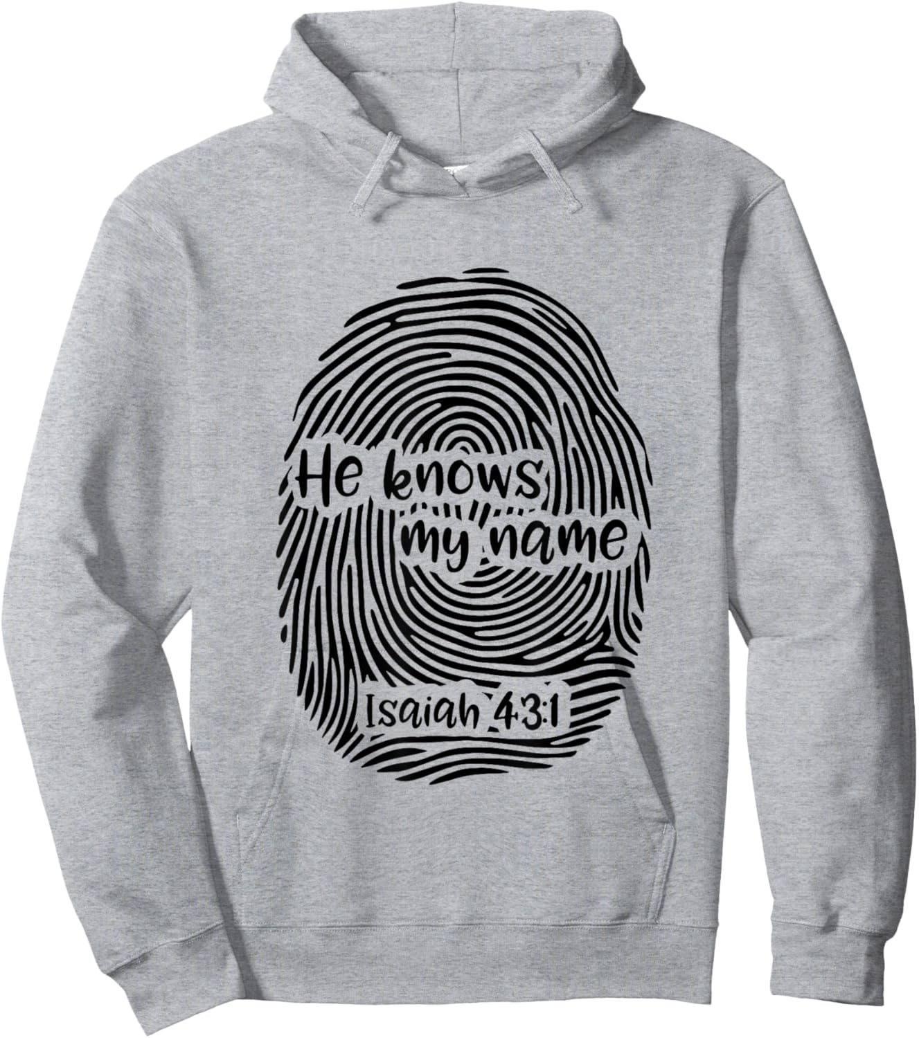 He Knows My Name - Isaiah 43:1 Fingerprint Art Christian Hoodie - Hoodie | Ash
