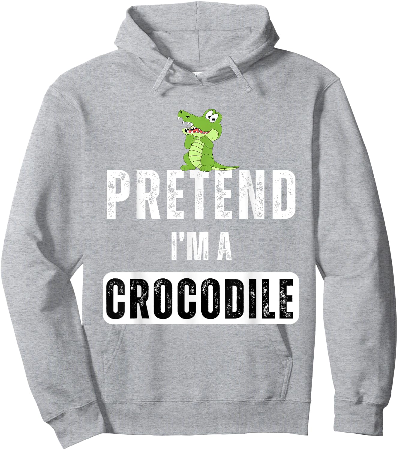 Pretend I'm a Crocodile Lazy Halloween Easy Costume Hoodie - Hoodie | Ash