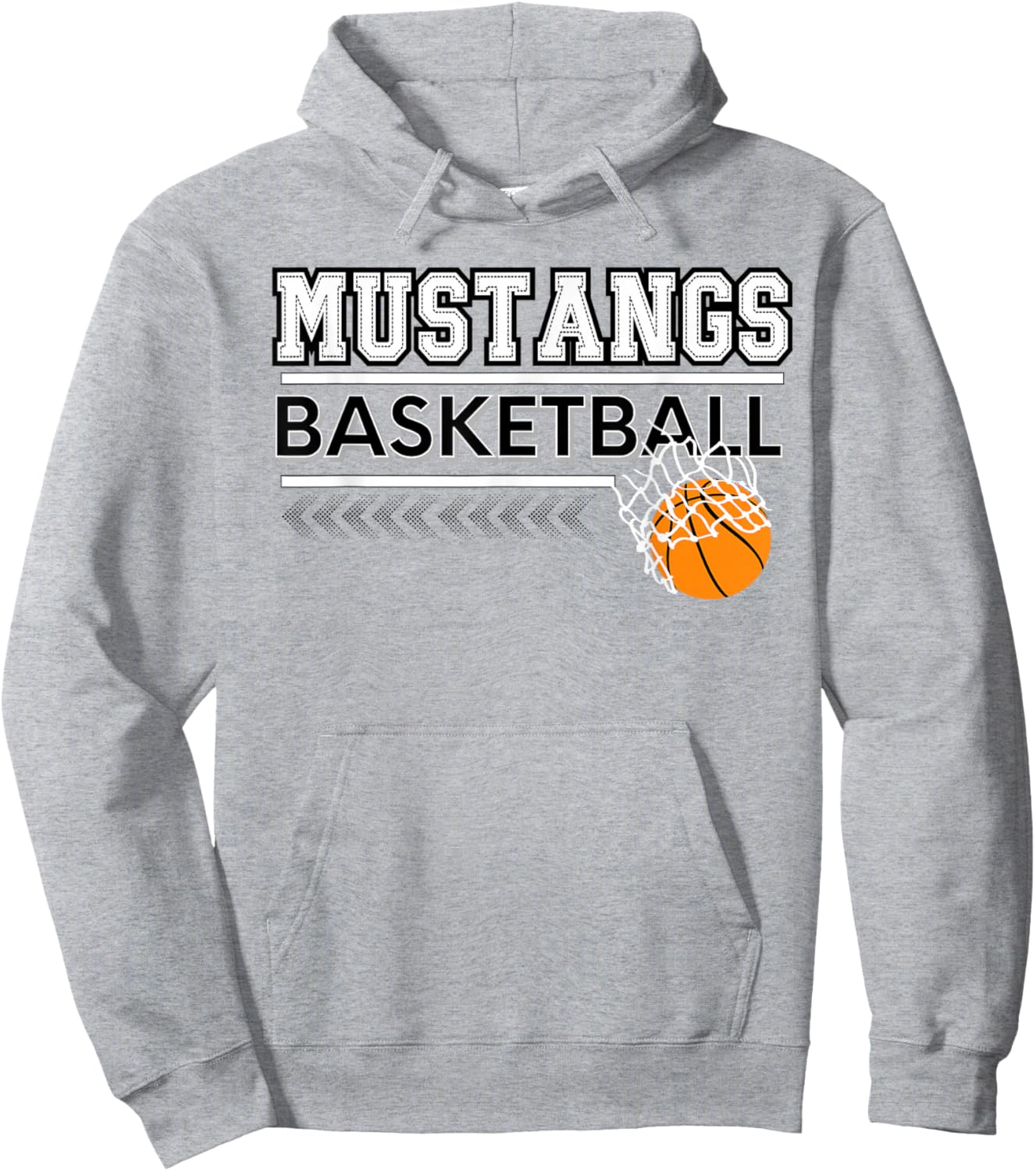 Mustangs School Spirit Sports Basketball School Teacher Women Kids Hoodie - Hoodie | Ash