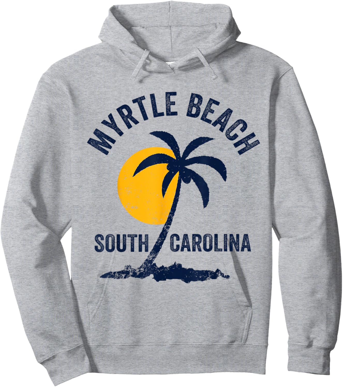 Family Vacation Retro Sunset South Carolina Myrtle Beach Hoodie - Hoodie | Ash