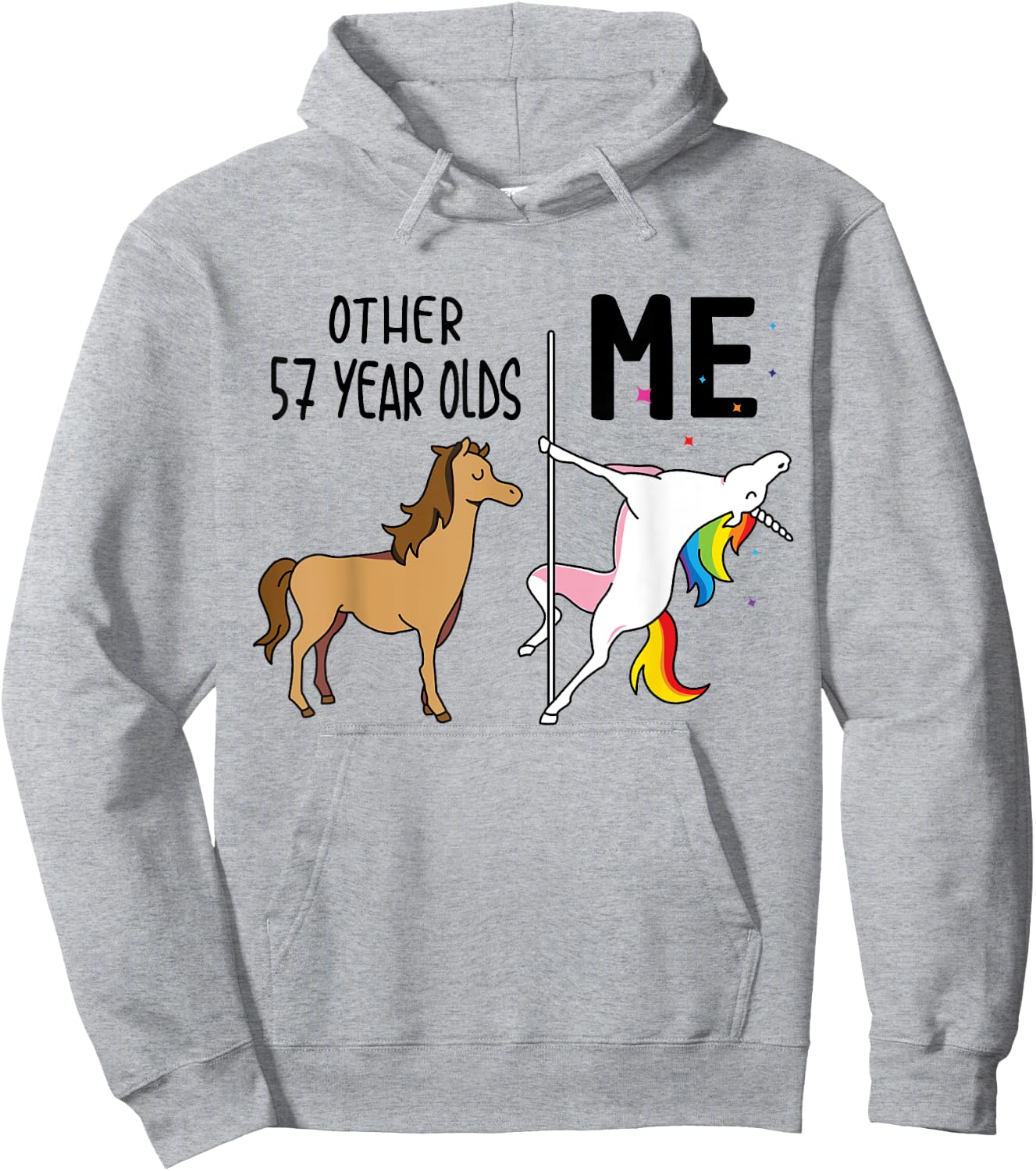 Other Unicorn 57 Year Olds Birthday And Me Gift Hoodie - Hoodie | Ash