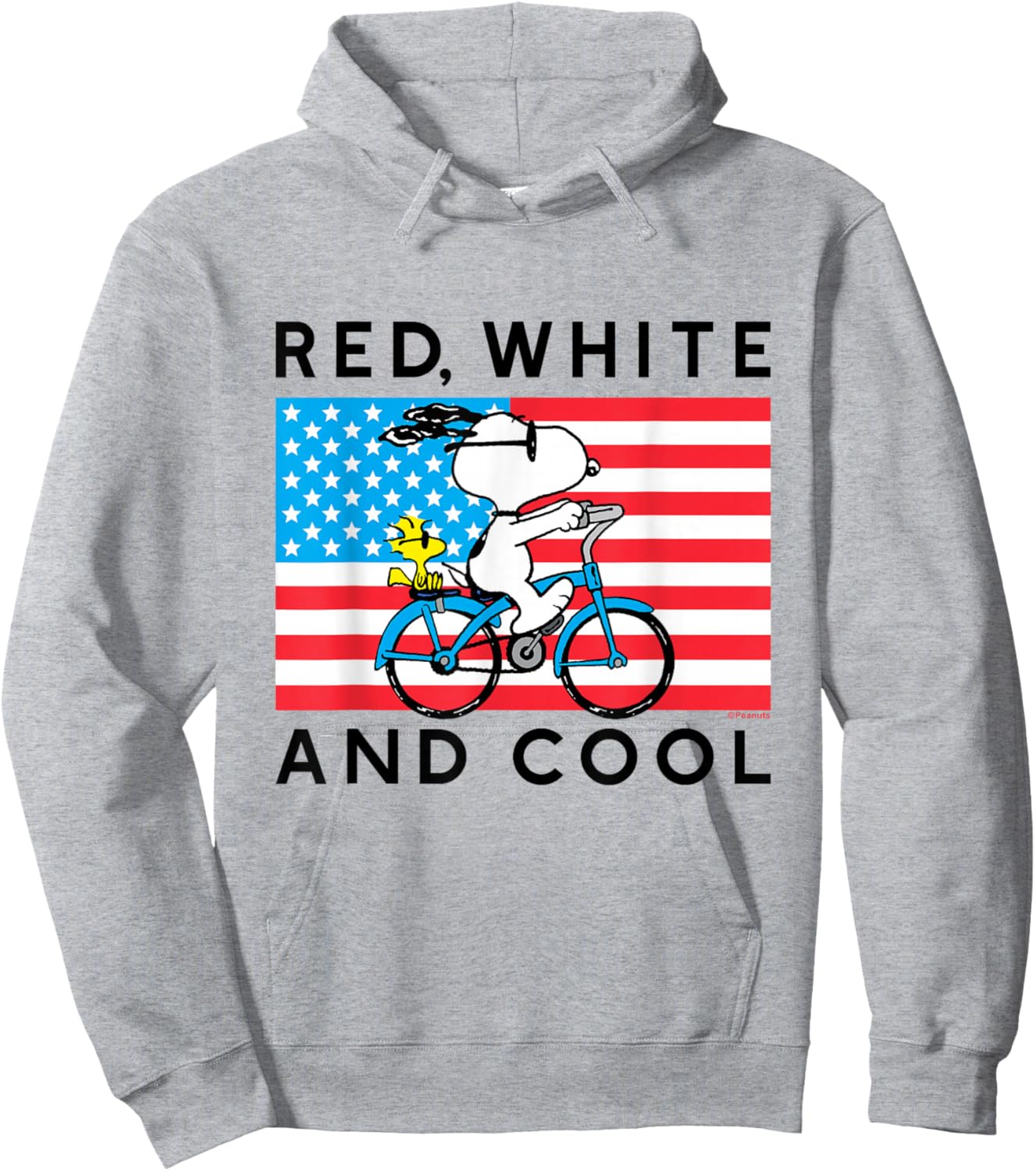 Peanuts Red White Cool Bike Hoodie - Hoodie | Ash