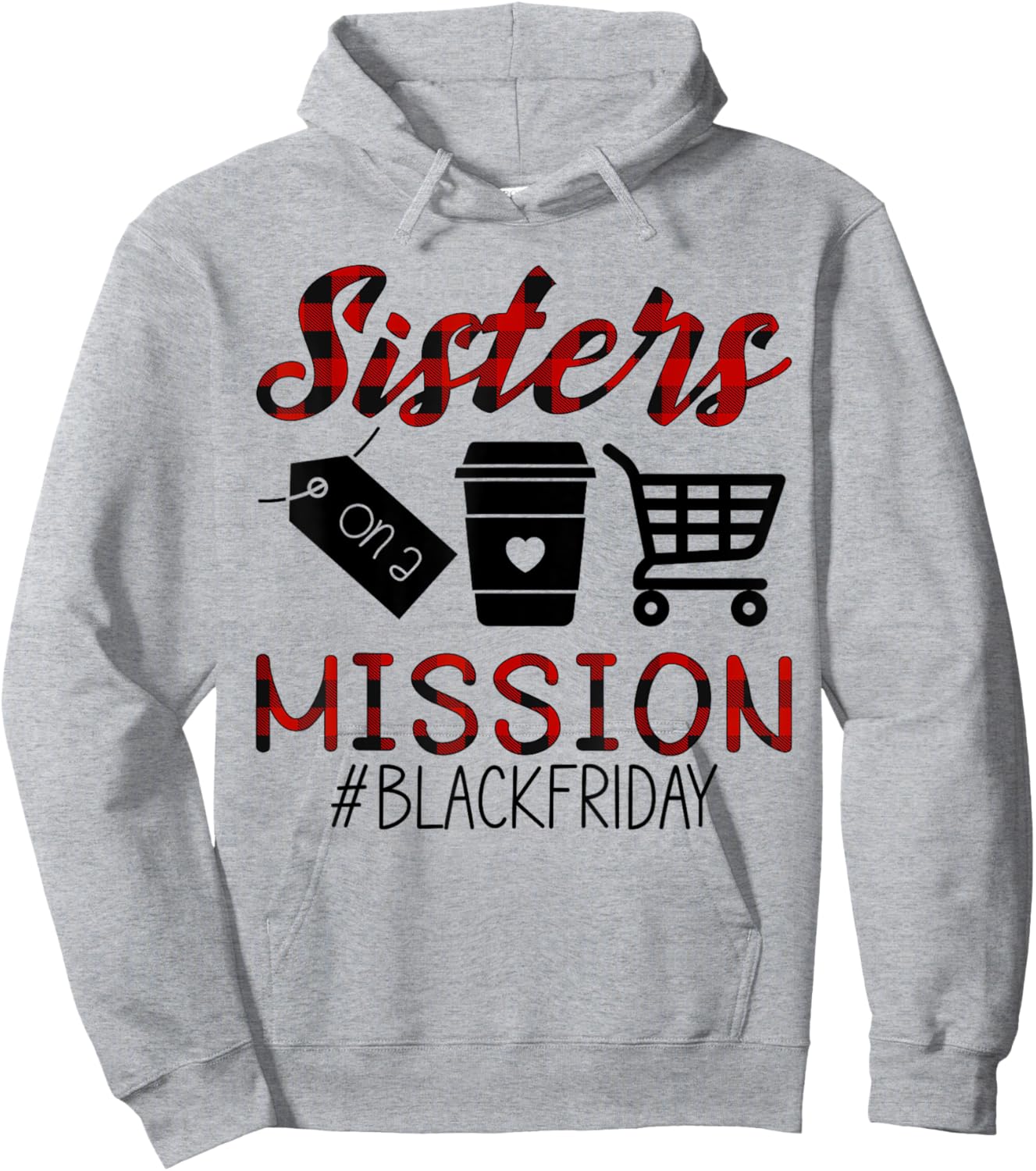 Funny Friday Squad Black Shopping Season Sisters On Mission Hoodie - Hoodie | Ash
