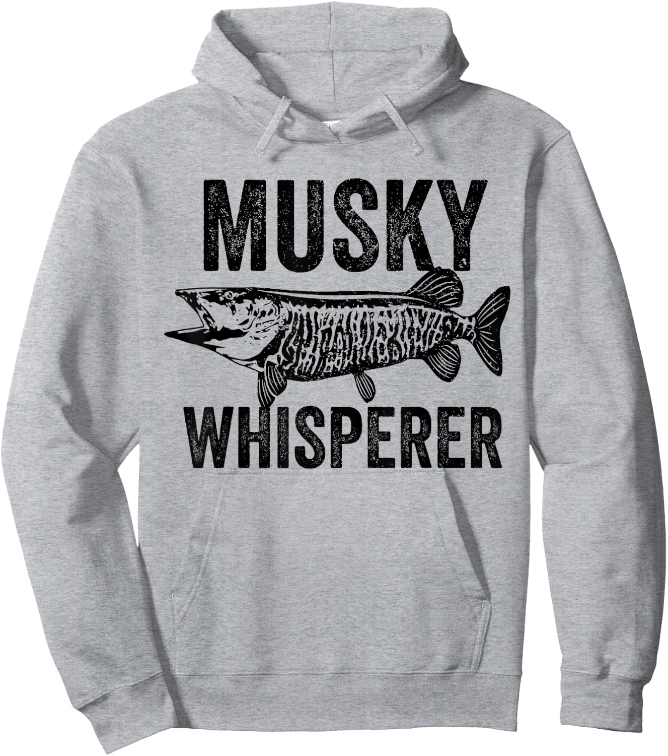 Musky Fisherman Gift | Muskie Whisperer, Canadian Fishing Hoodie - Hoodie | Ash