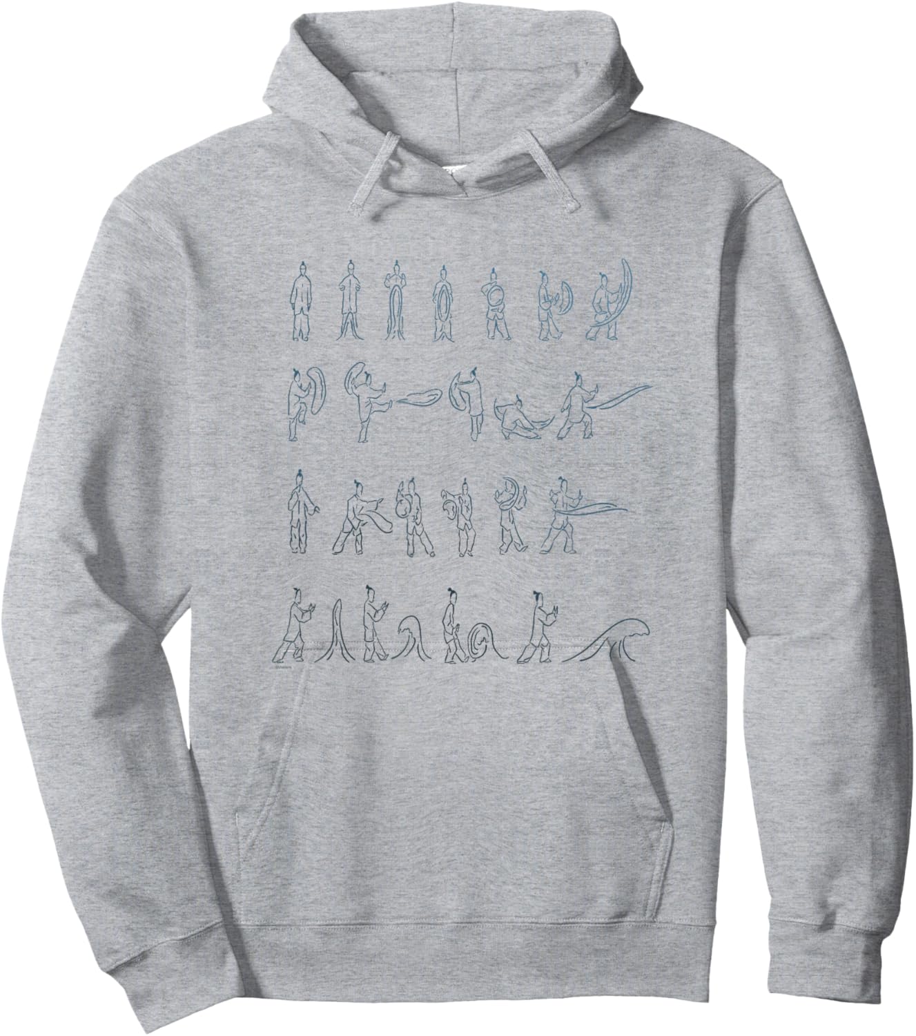 Avatar: The Last Airbender Waterbending Scroll Postures Hoodie - Hoodie | Ash