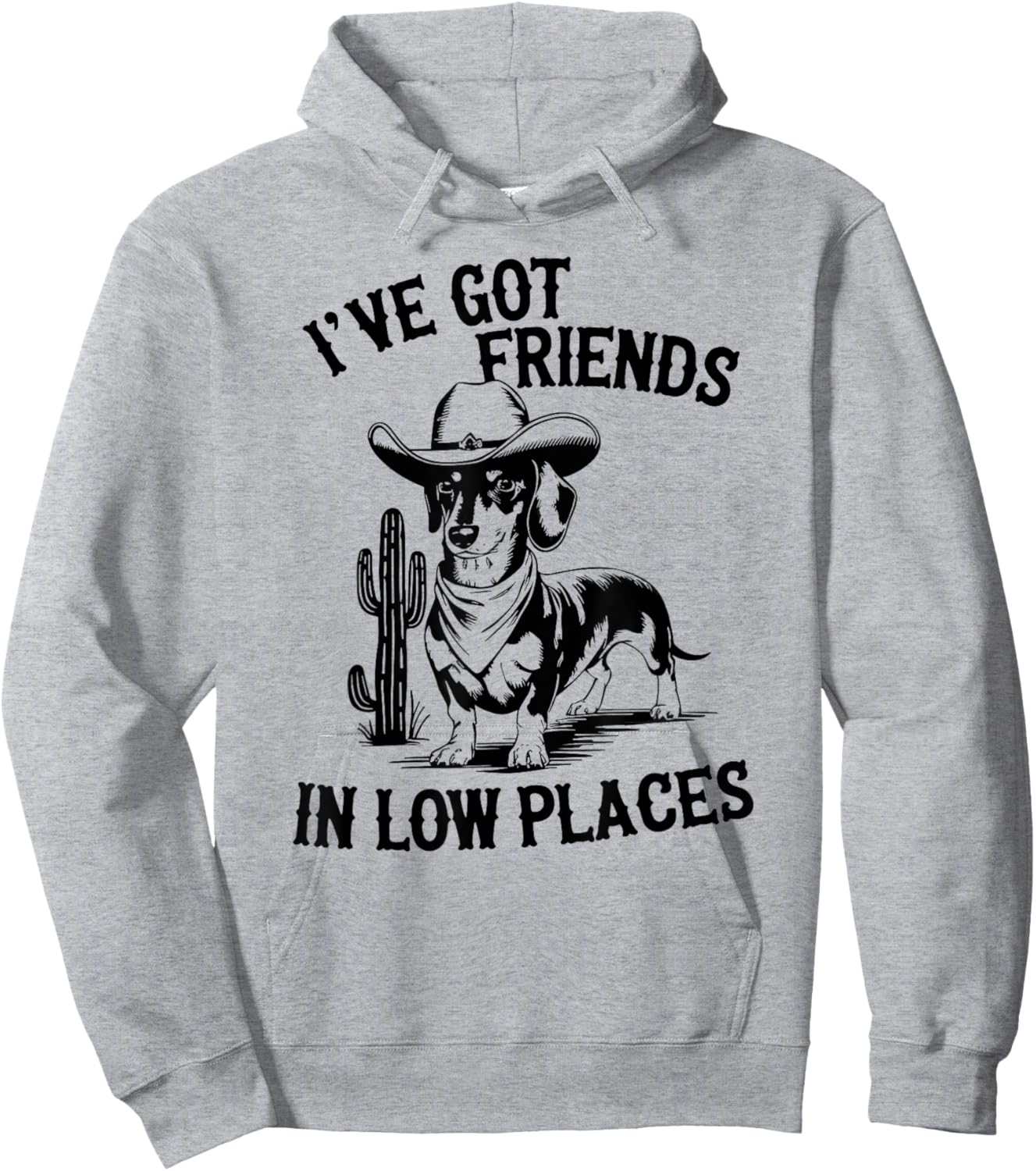 I've Got Friends In Low Places funny Dachshund Wiener Dog Hoodie - Hoodie | Ash