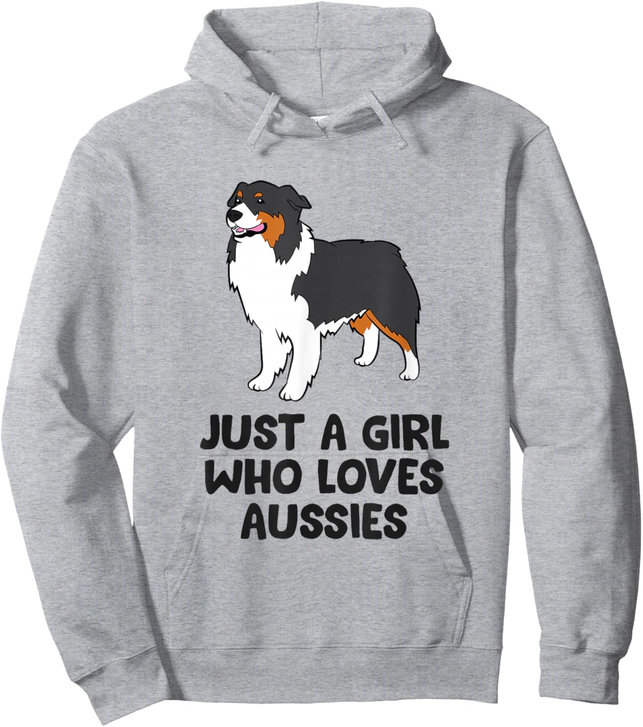 Australian Shepherd Girl Just a Girl Who Loves Aussie Dogs Hoodie - Hoodie | Ash