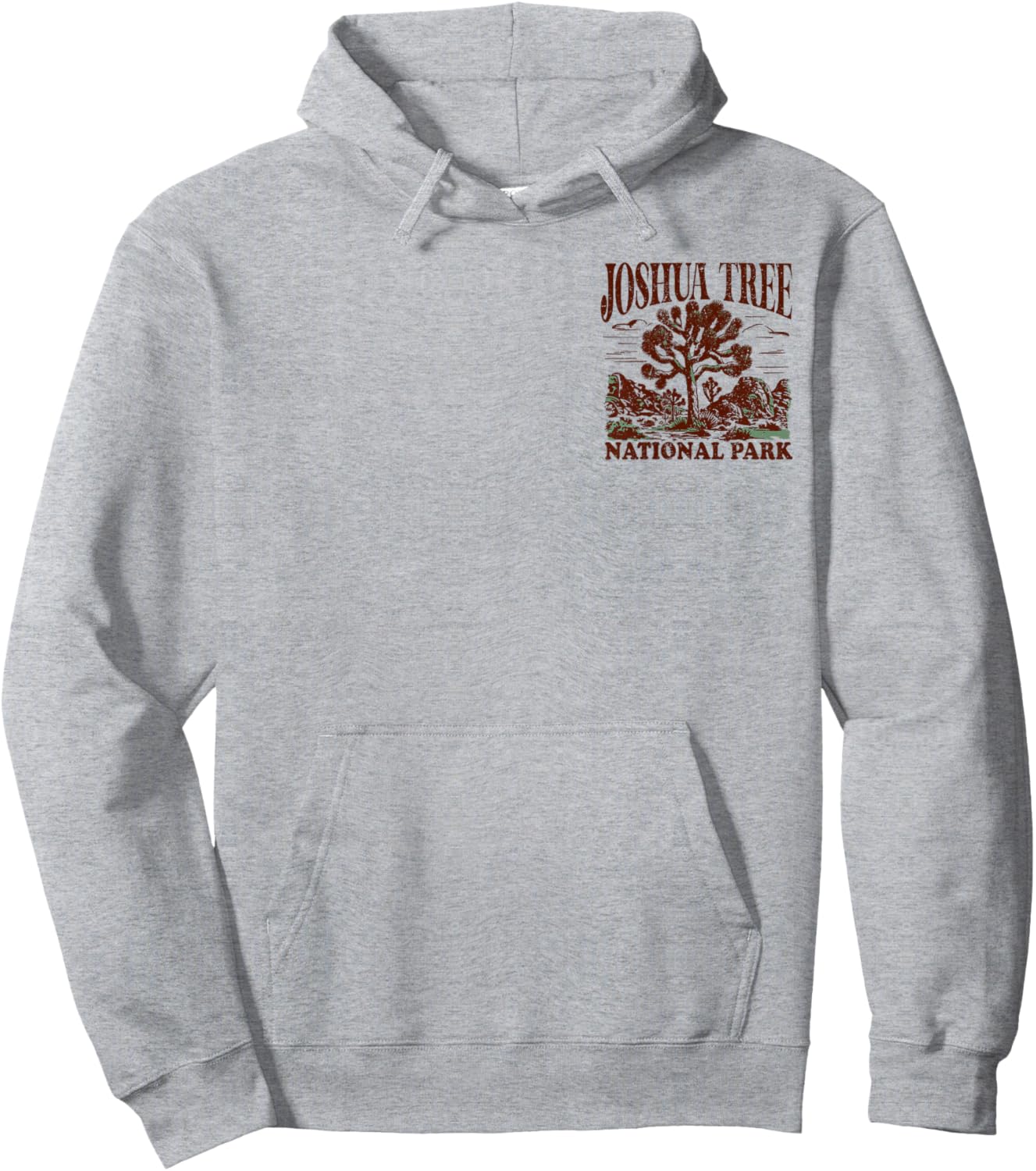 Joshua Tree Vintage Distressed Front and Back Hoodie - Hoodie | Ash