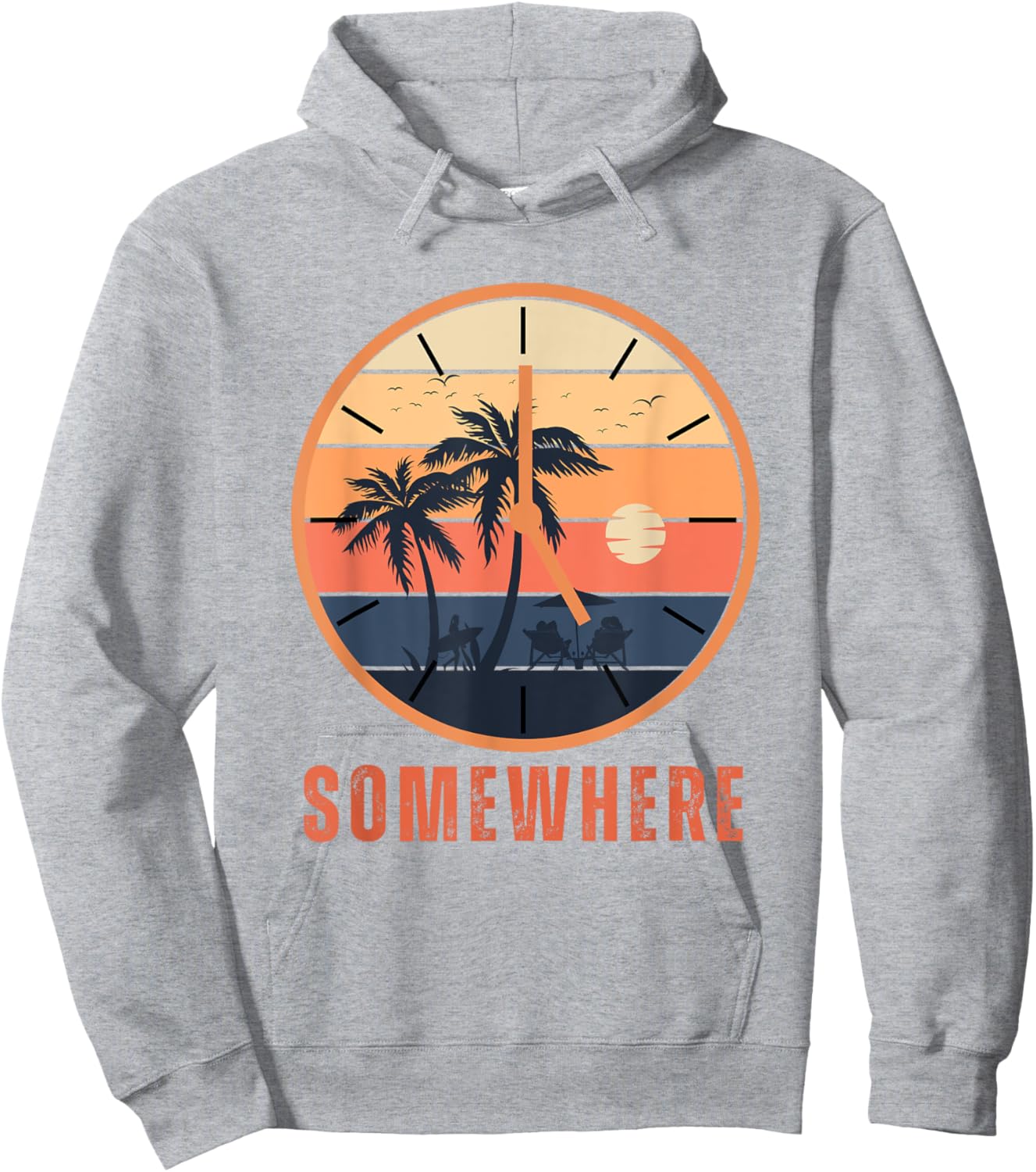 It's 5 O'clock Somewhere Retro Sunset Beach Shirt Women Hoodie - Hoodie | Ash