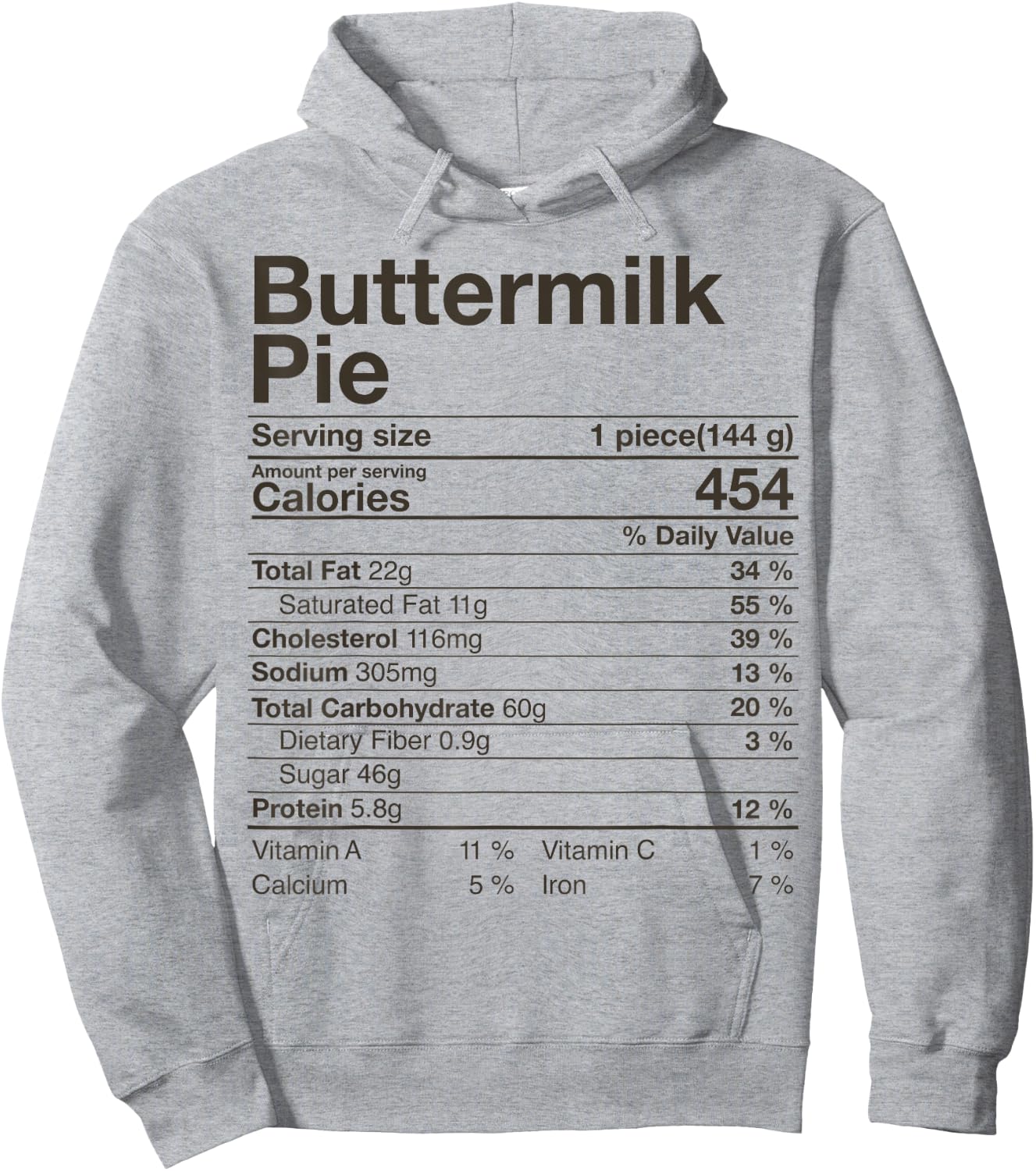 Buttermilk Pie Nutrition Facts Costume Thanksgiving Gift Hoodie - Hoodie | Ash