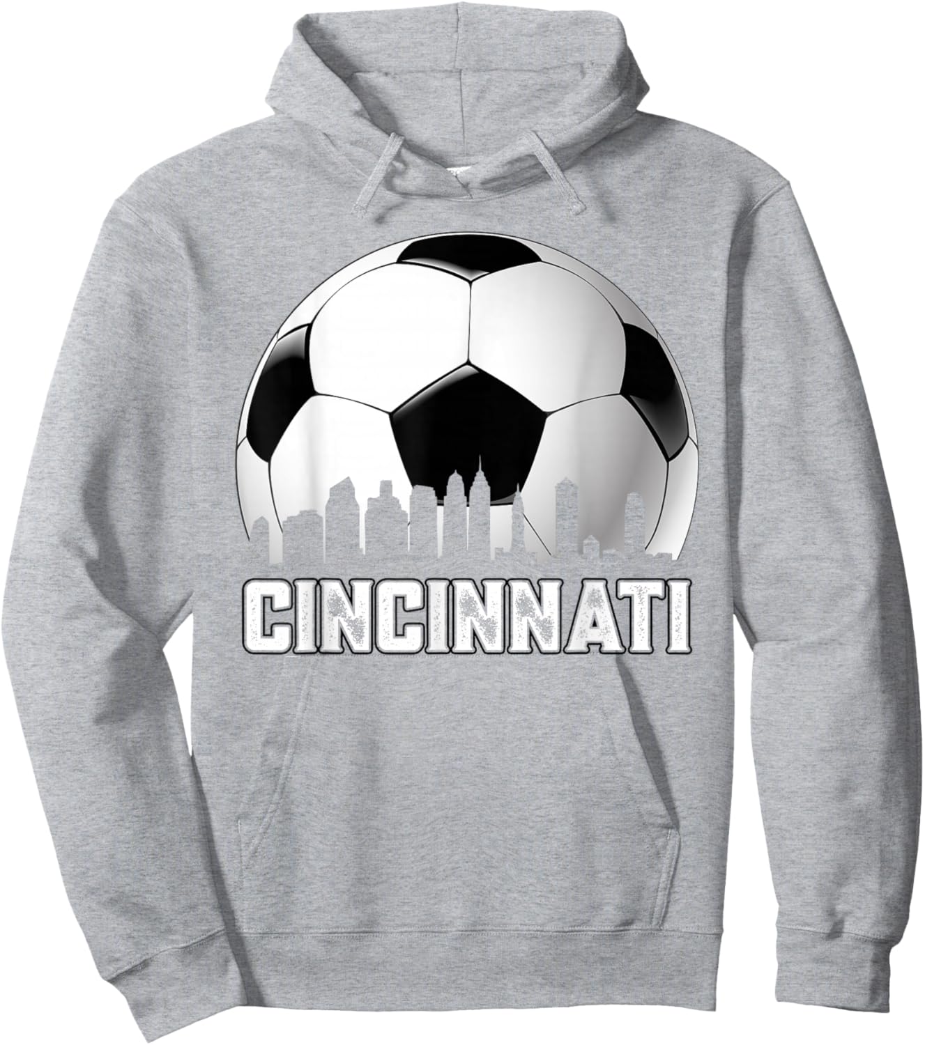 Cincinnati Soccer Distressed Vintage Soccer Fans Hoodie - Hoodie | Ash