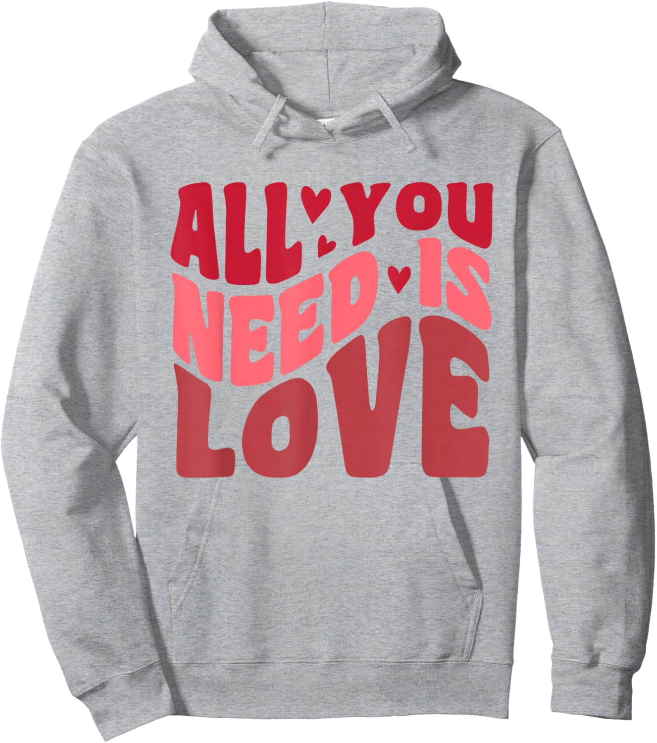 All You Need is Love Retro Style Valentine's Day Hoodie - Hoodie | Ash