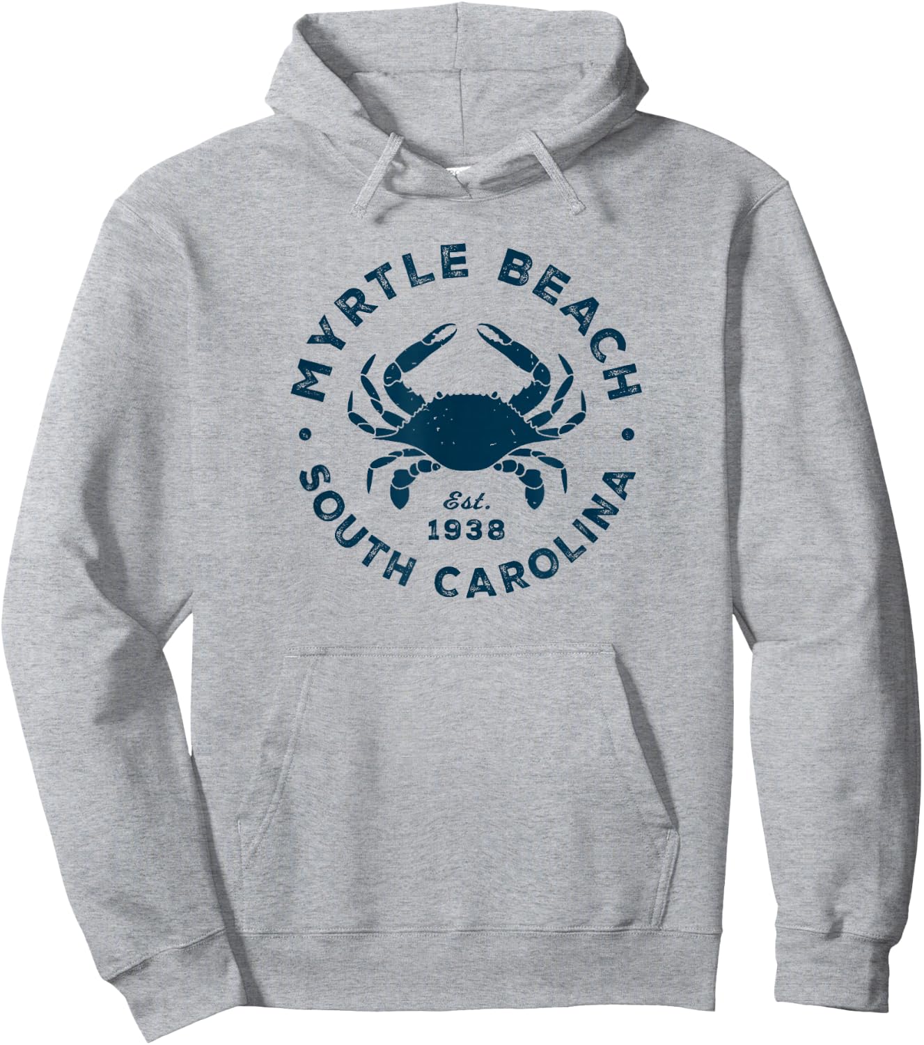 Myrtle Beach South Carolina Blue Crab Vacation Souvenir Hoodie - Hoodie | Ash