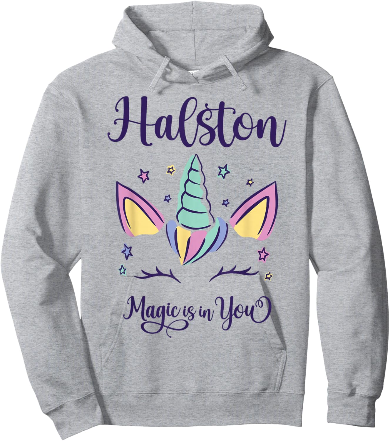 First Name Halston Personalized Halston Hoodie - Hoodie | Ash