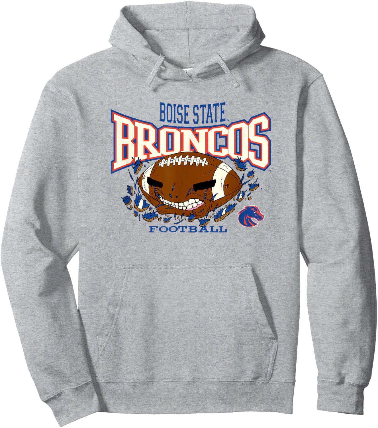 Boise State Broncos Football Bite Orange Officially Licensed Hoodie - Hoodie | Ash