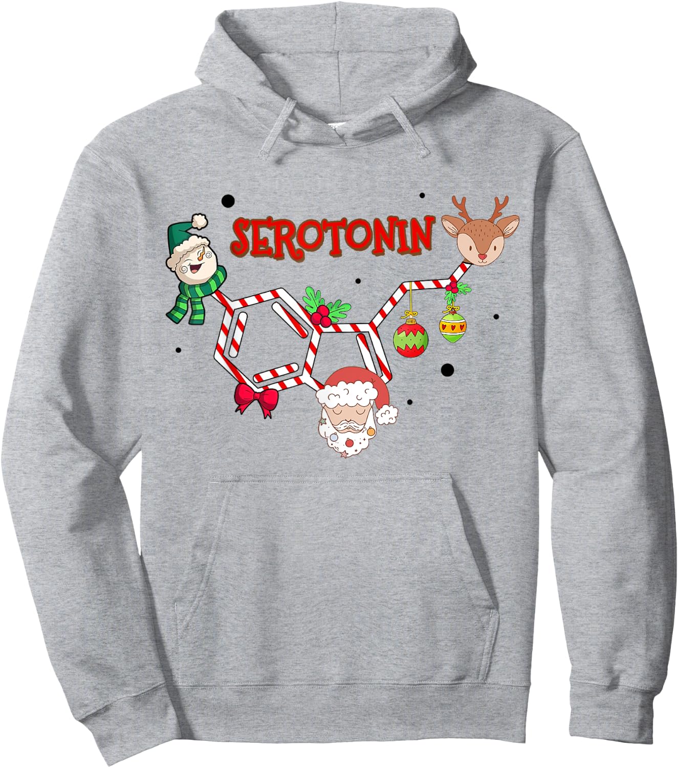 Serotonin Christmas, Mental Health Counselor Christmas Hoodie - Hoodie | Ash