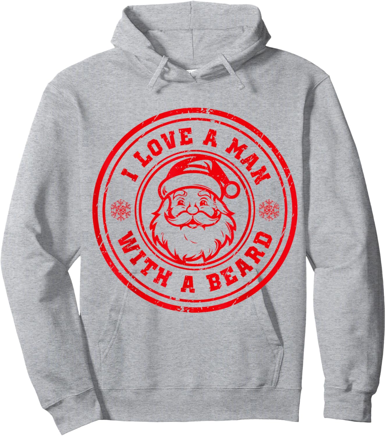 I Love A Man With A Beard Santa Claus Christmas Lovers Hoodie - Hoodie | Ash