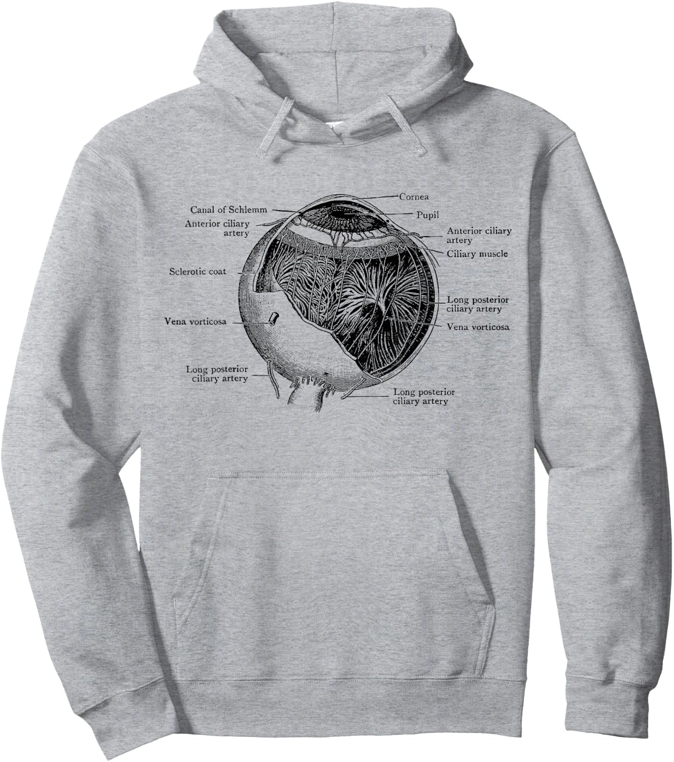 The Human Eye Eyeball Vintage Anatomy Hoodie - Hoodie | Ash