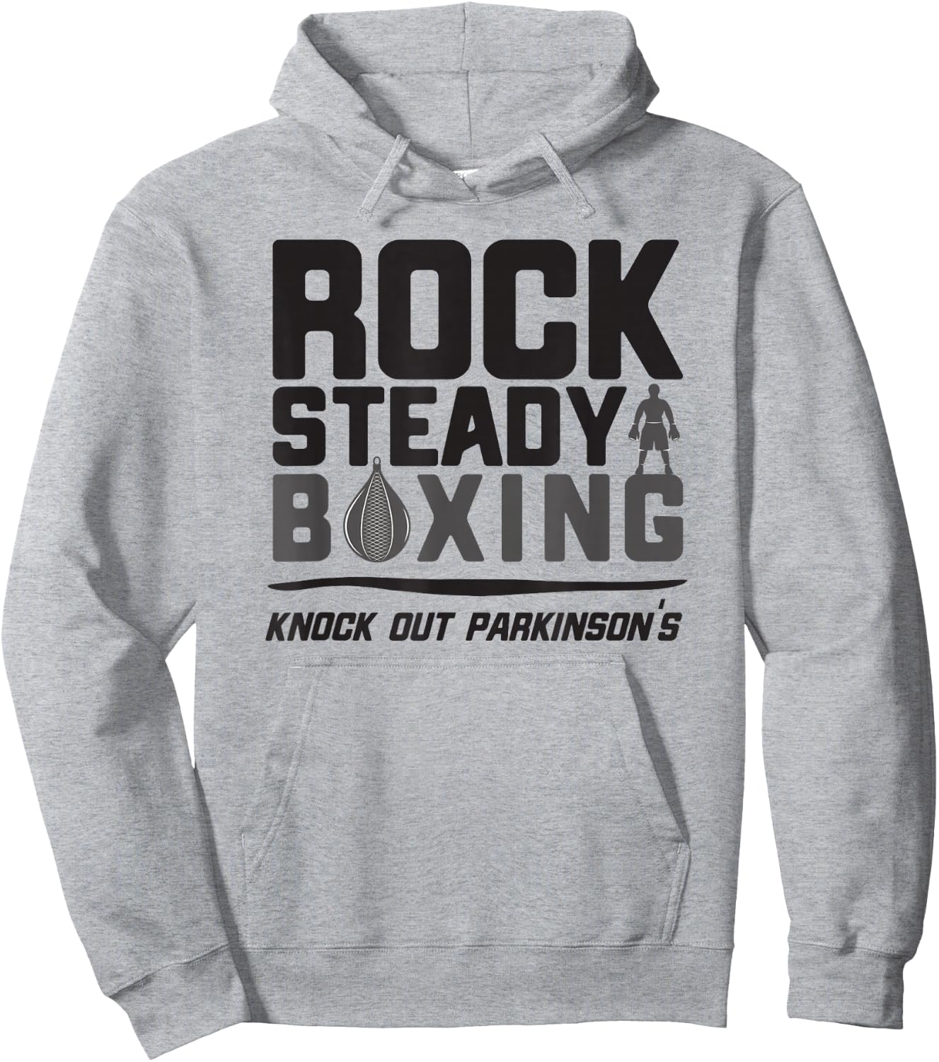 Rock Steady Boxing Knock Out Parkinson's Hoodie - Hoodie | Ash